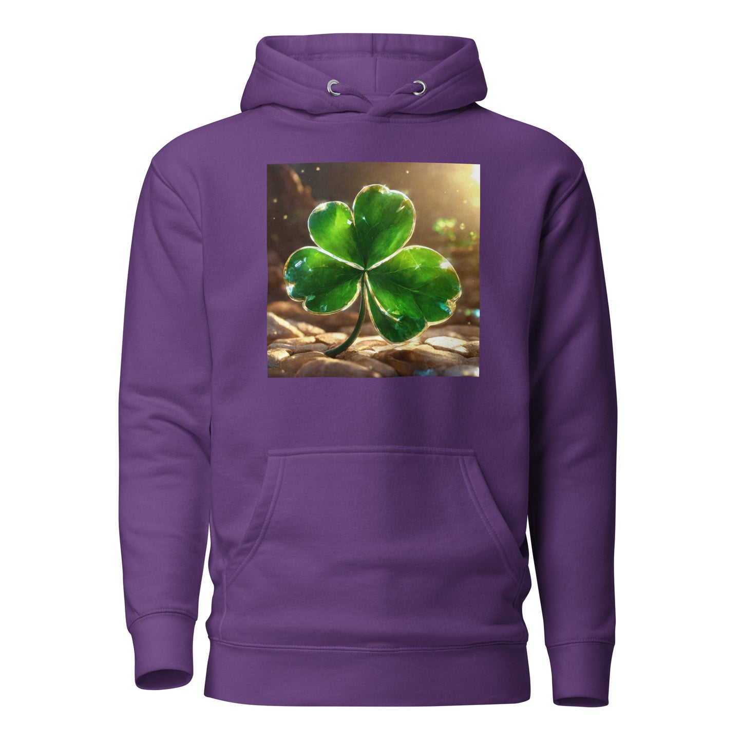 Lucky Four Leaf Clover Women's St Patrick's Day Hoodie Purple