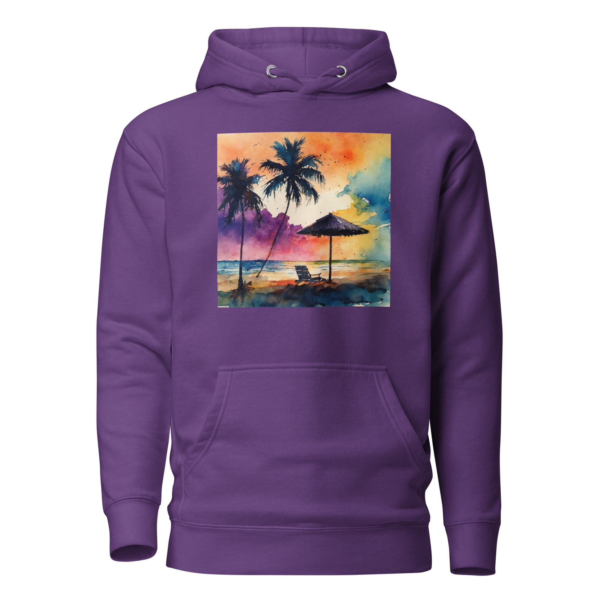 Beautiful Summer Paradise Women's Beach Hoodie Purple