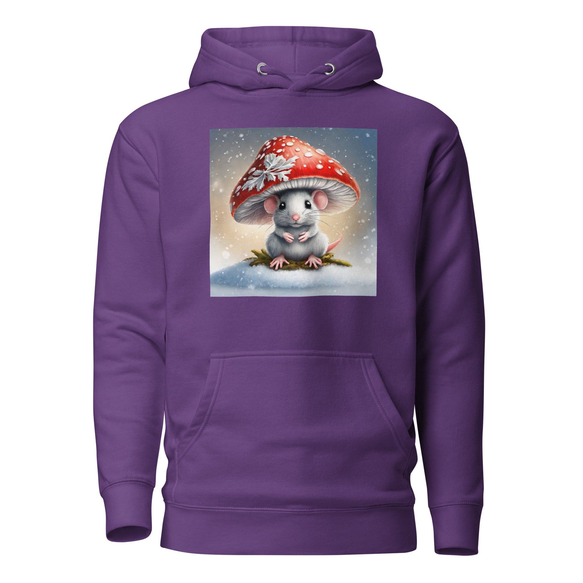 Winter Mouse Women's Holiday Hoodie Purple