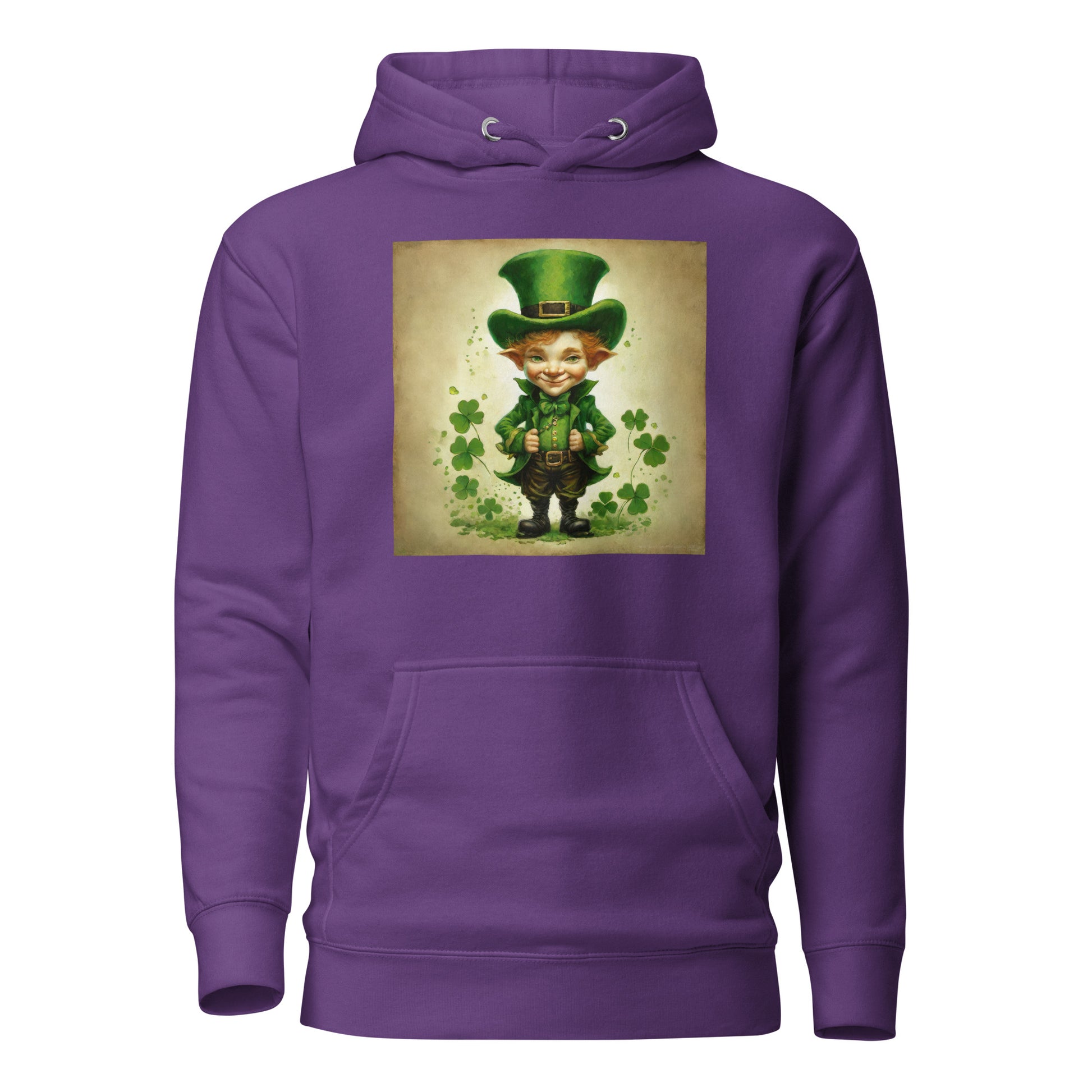 Cute Leprechaun Women's St Patrick's Day Hoodie Purple