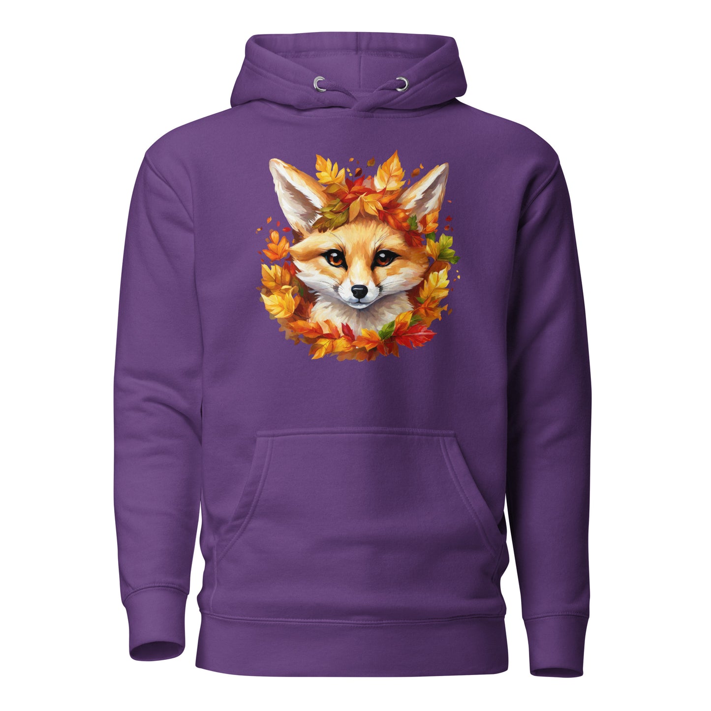 Autumn Fennec Fox Women's Fall Hoodie Purple