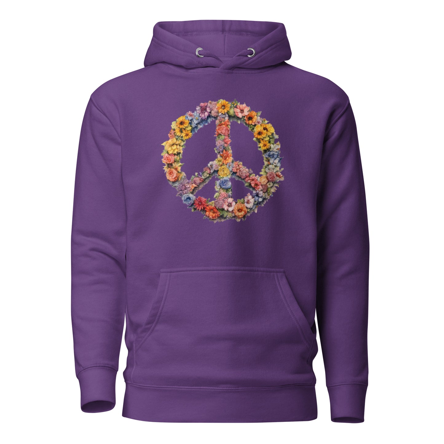 Flower Peace Sign Women's Hoodie Purple