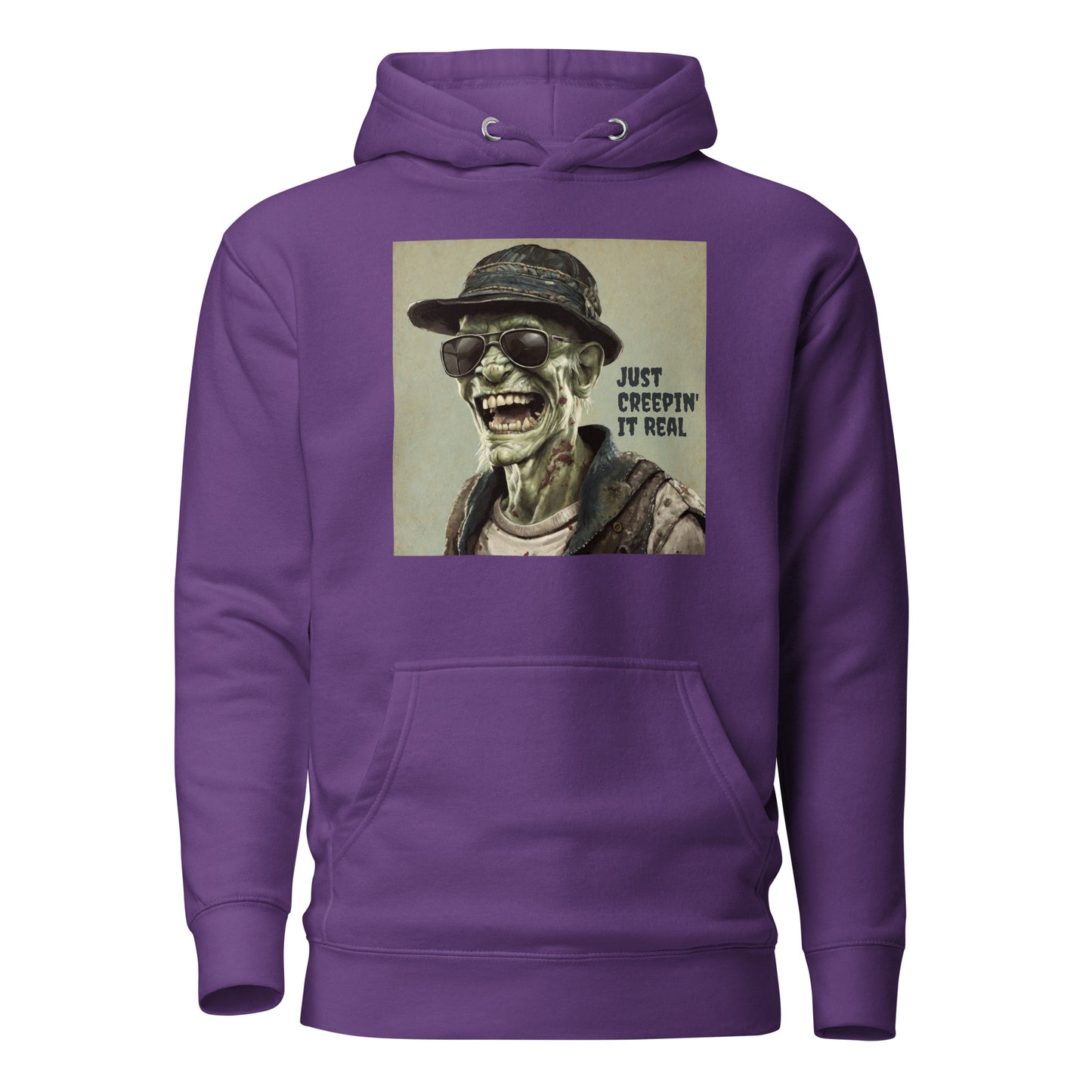 Just Creepin' It Real Women's Zombie Hoodie for Halloween Purple