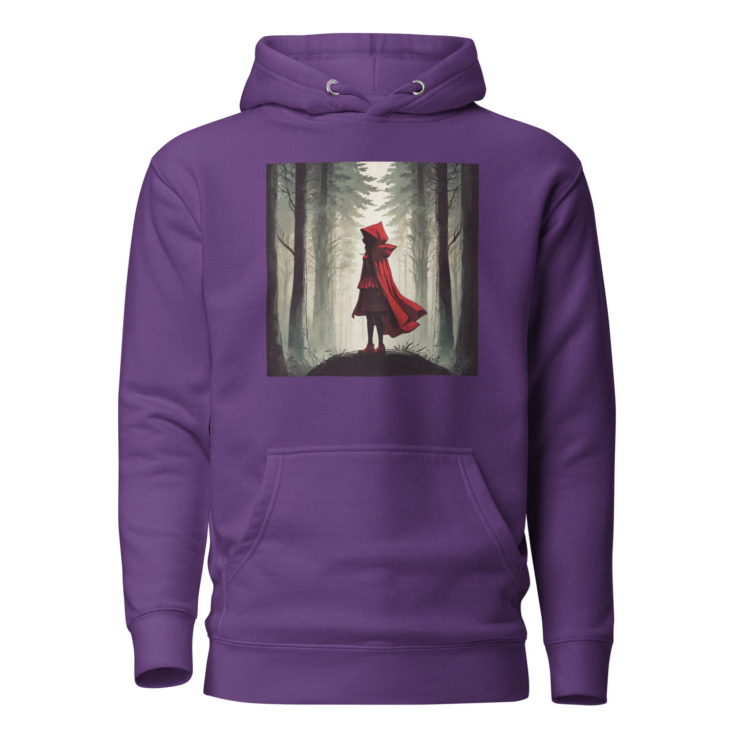 Bold Red Riding Hood in Forest Women's Fairy Tale Hoodie Purple