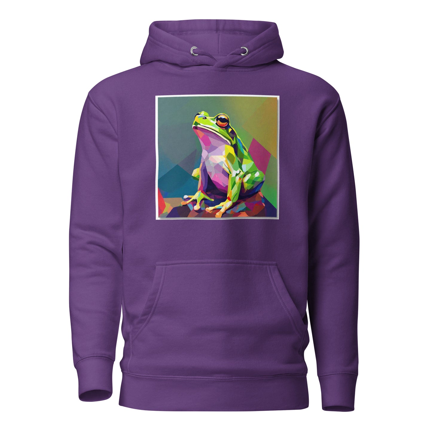 Geometric Frog Women's Animal Lover Hoodie Purple