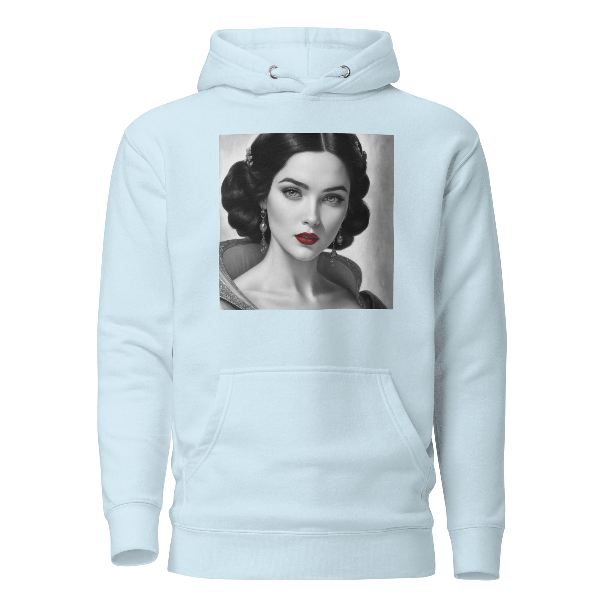 Snow White Portrait Women's Fairy Tale Hoodie Sky Blue