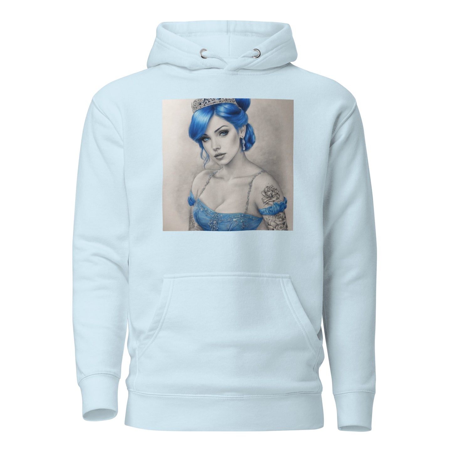 Cinderella with Tattoos Hoodie Sky Blue