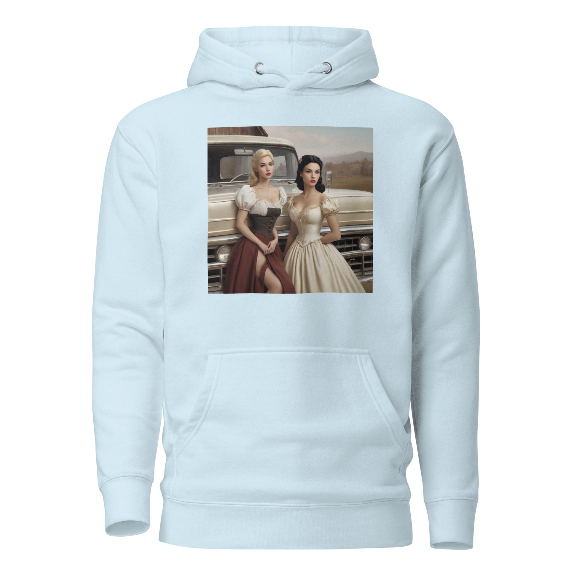 Cinderella and Snow White Hanging Out Women's Hoodie Sky Blue