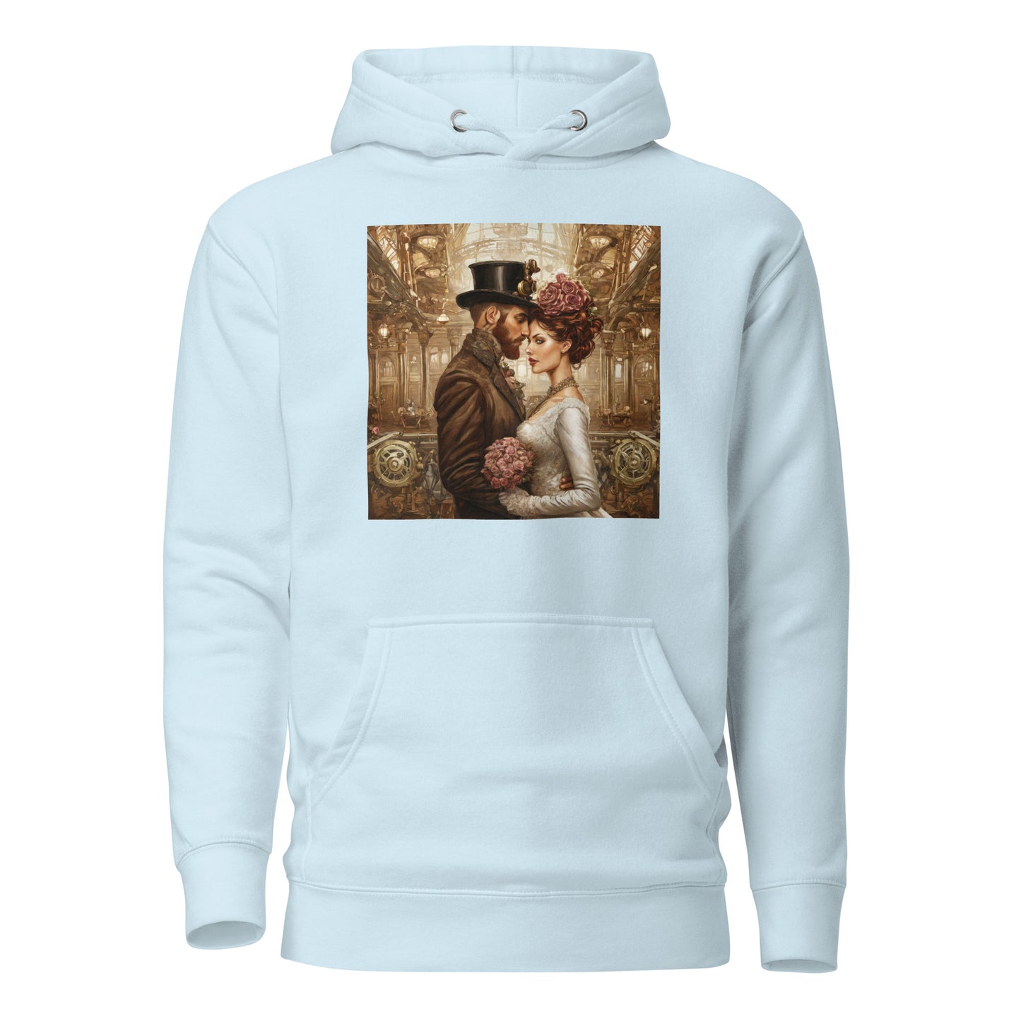 Gears & Lace Steampunk Wedding Women's Hoodie Sky Blue