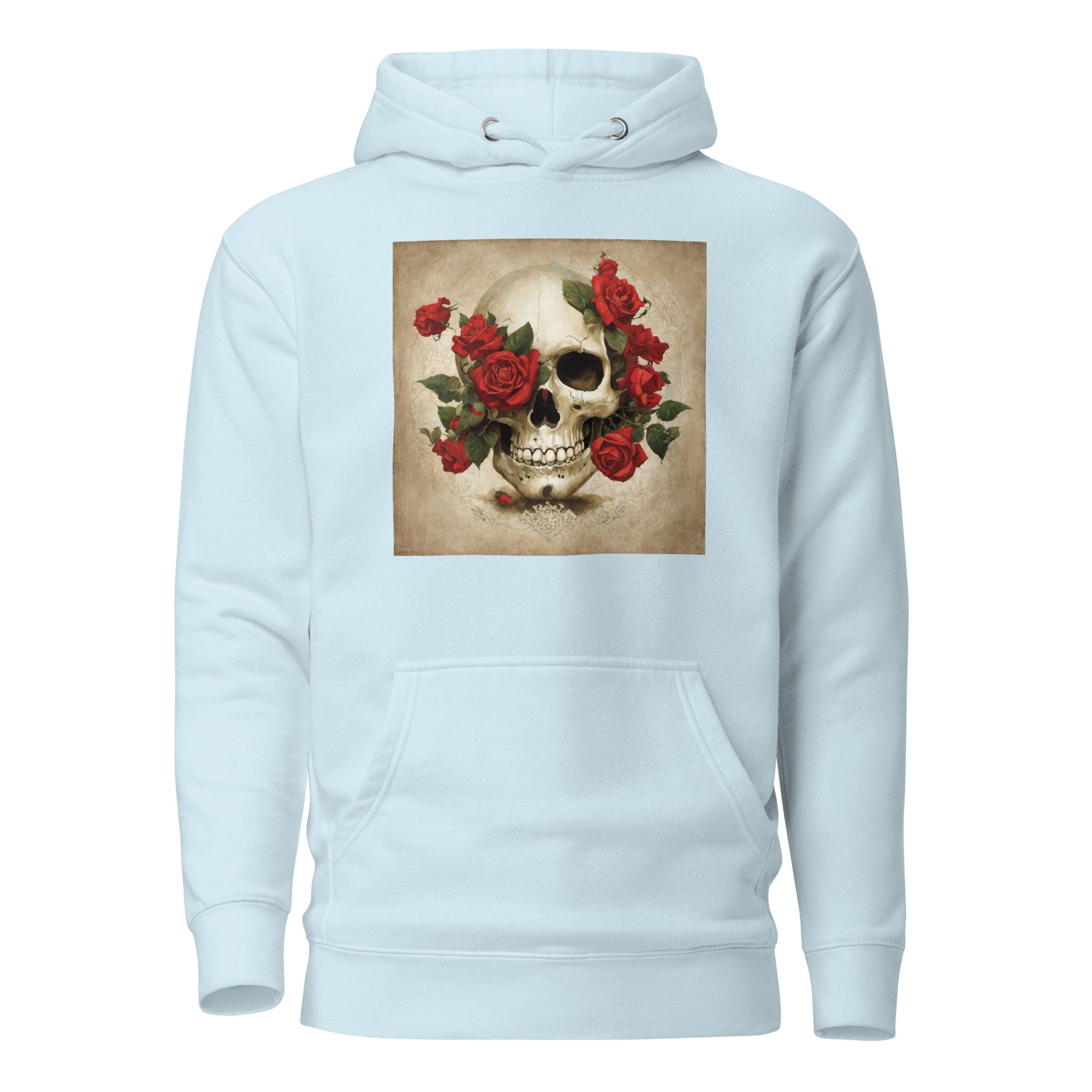 Skull & Roses Women's Hoodie Sky Blue