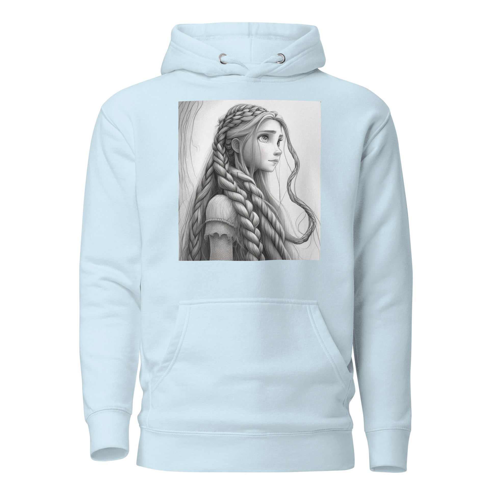 Rapunzel Sketch Women's Fairy Tale Hoodie Sky Blue