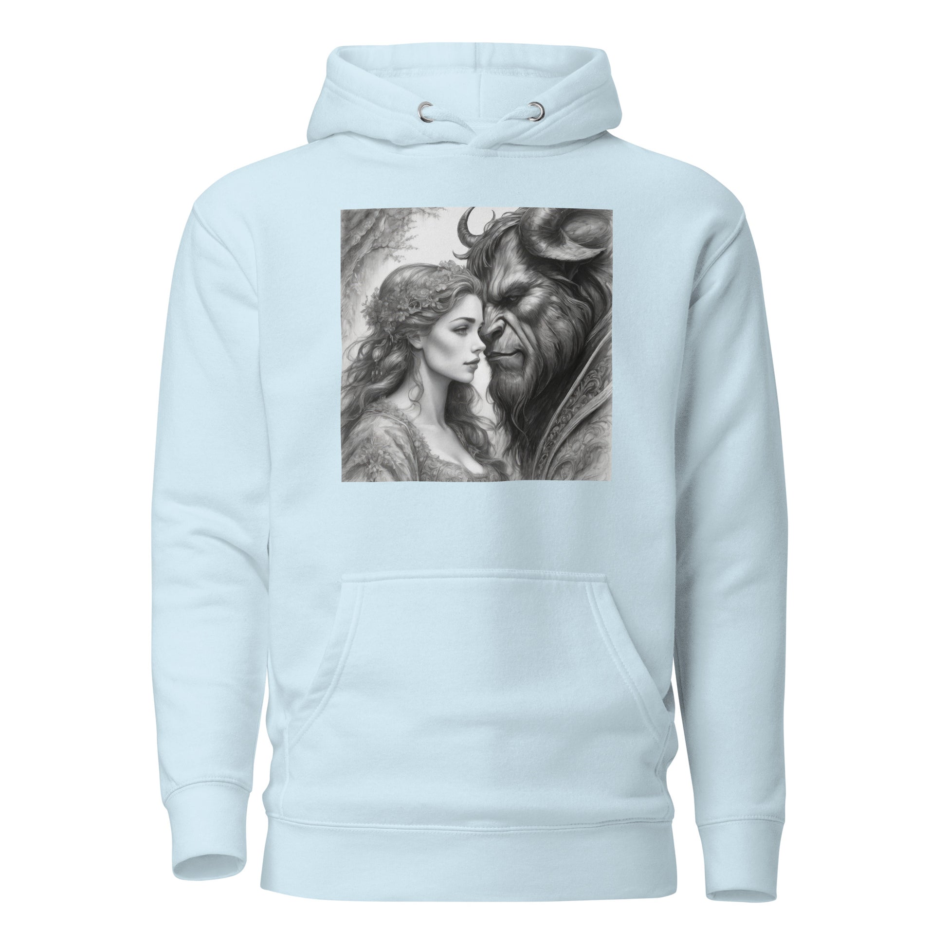 Beauty and the Beast Portrait Women's Hoodie Sky Blue