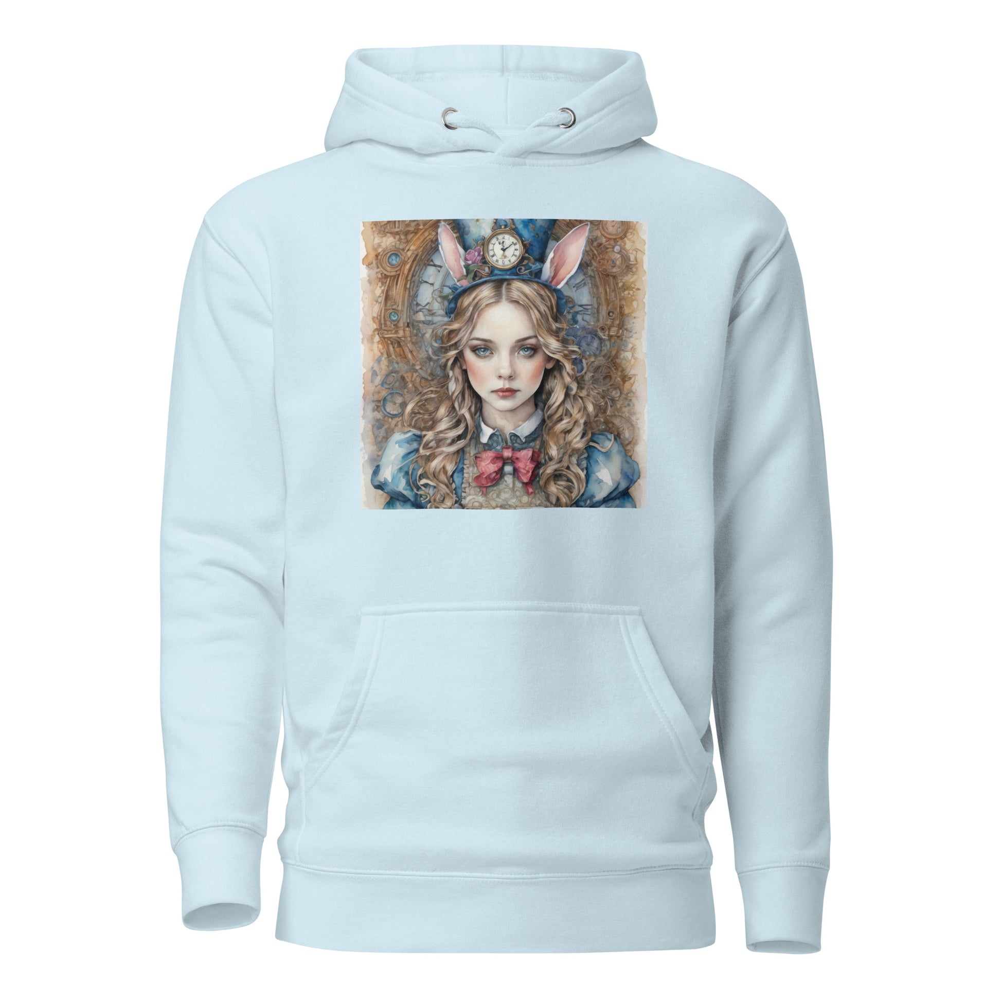 Alice in Wonderland with Bunny Ears Women's Hoodie Sky Blue