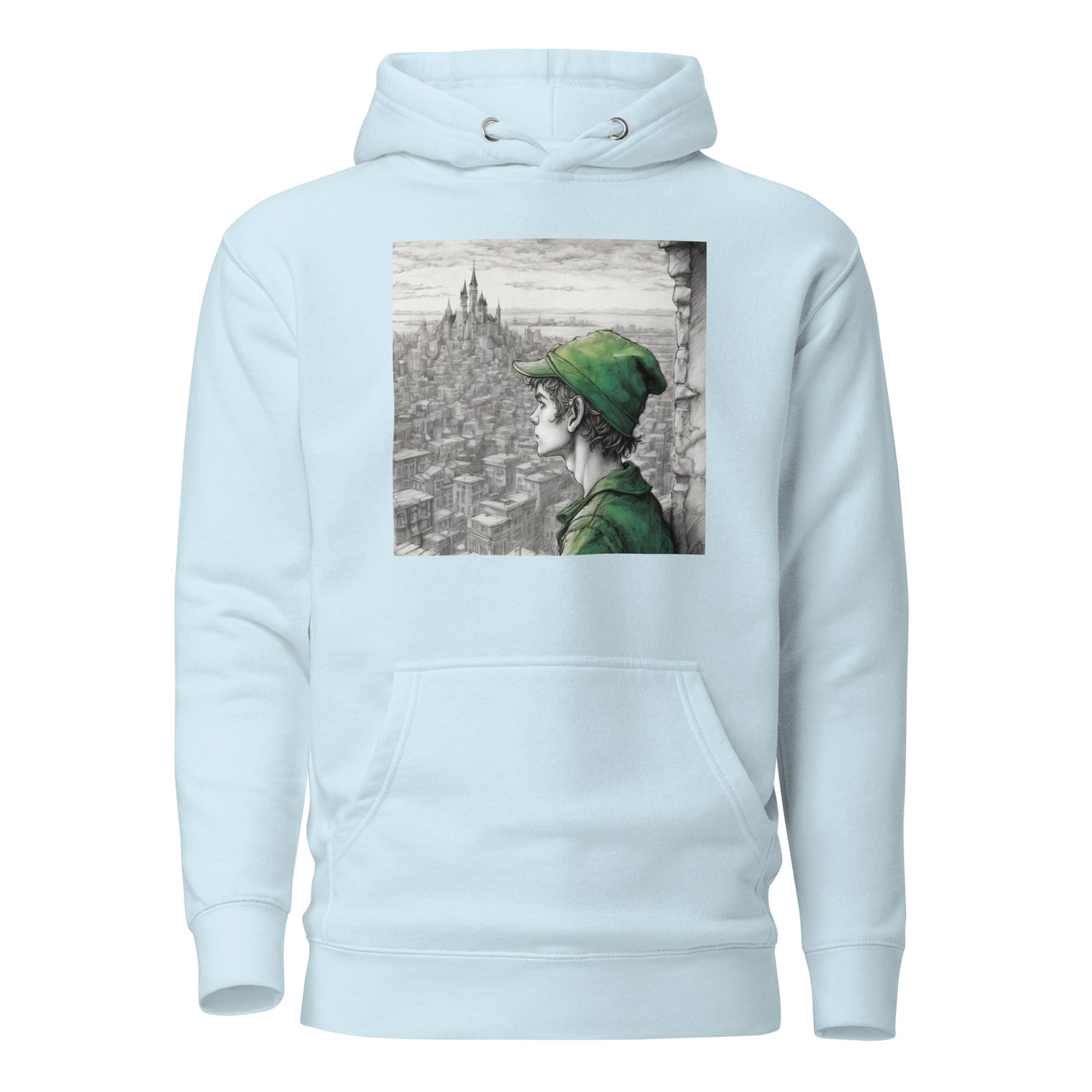 Peter Pan Overlooking the City Women's Hoodie Sky Blue