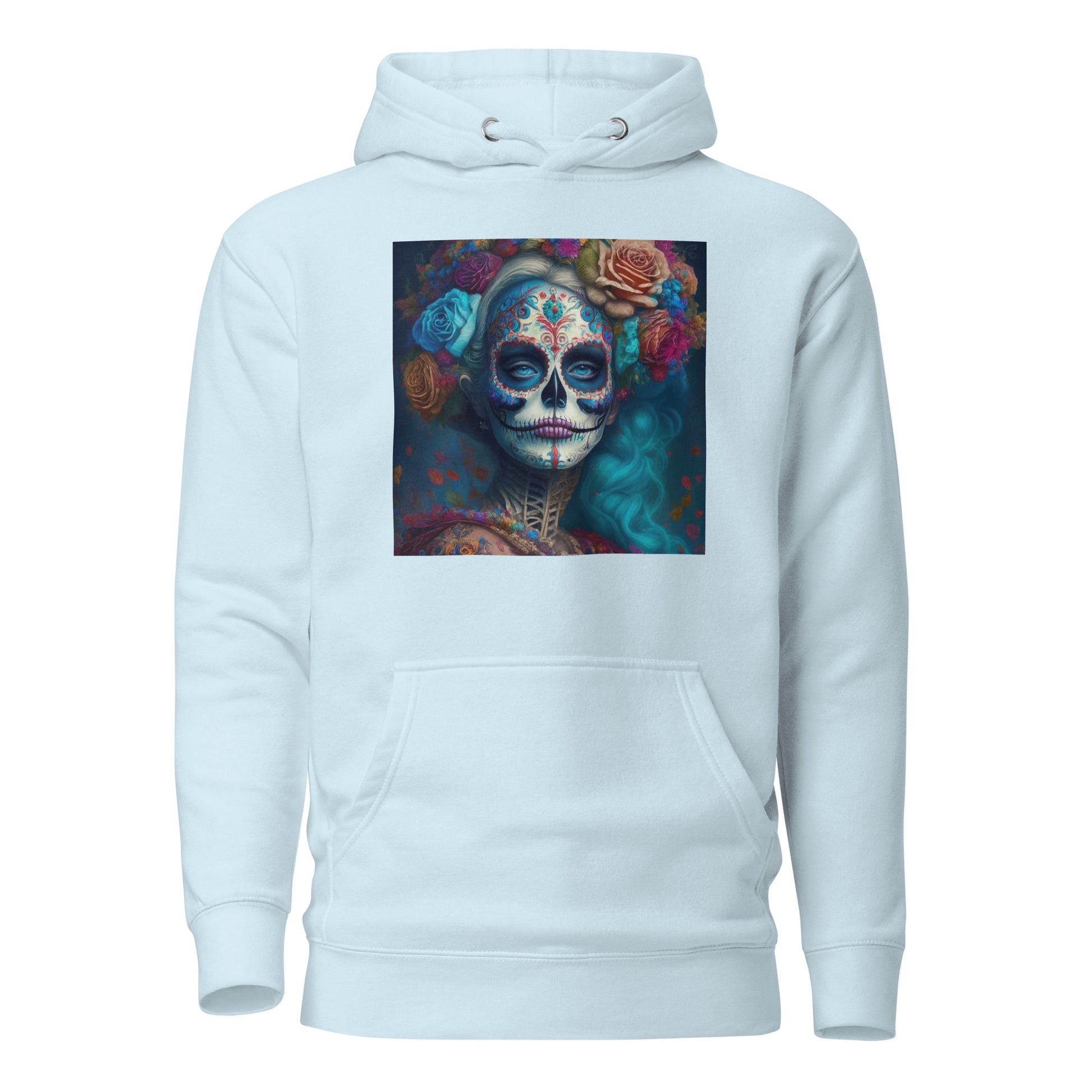 Day of the Dead Makeup Princess Women's Hoodie Sky Blue