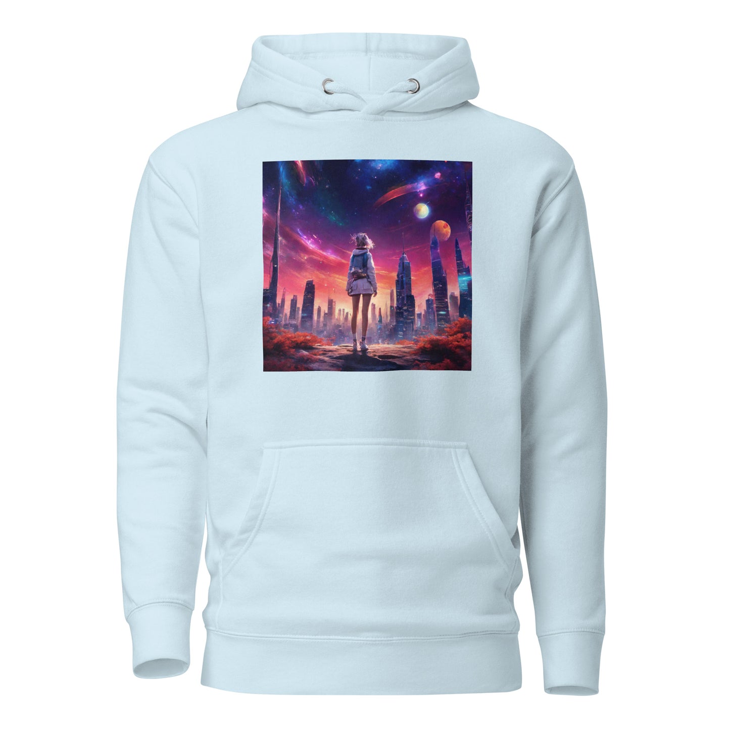 Amazing Space Explorer Women's Hoodie Sky Blue