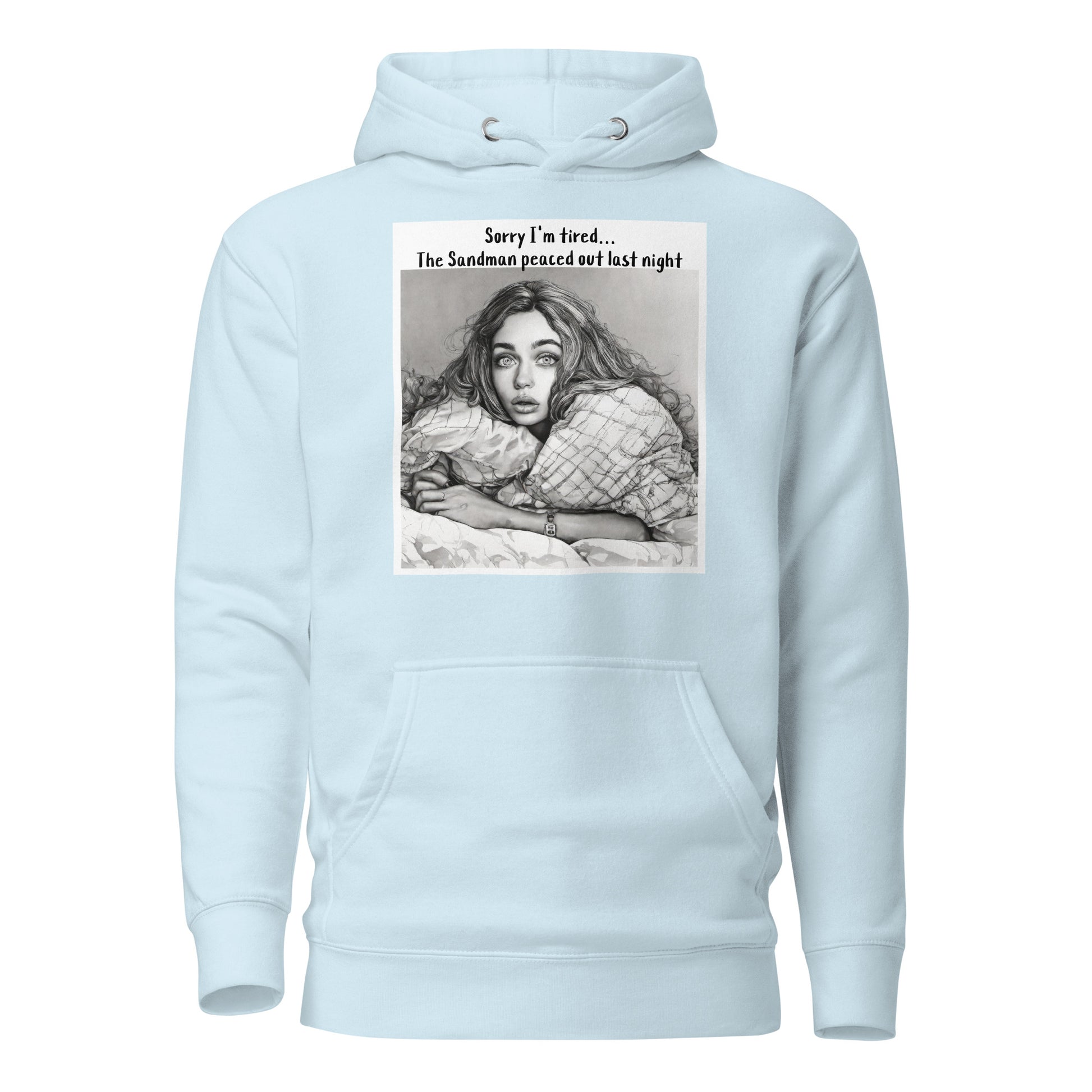 Sandman Peaced Out Women's Funny Hoodie Sky Blue