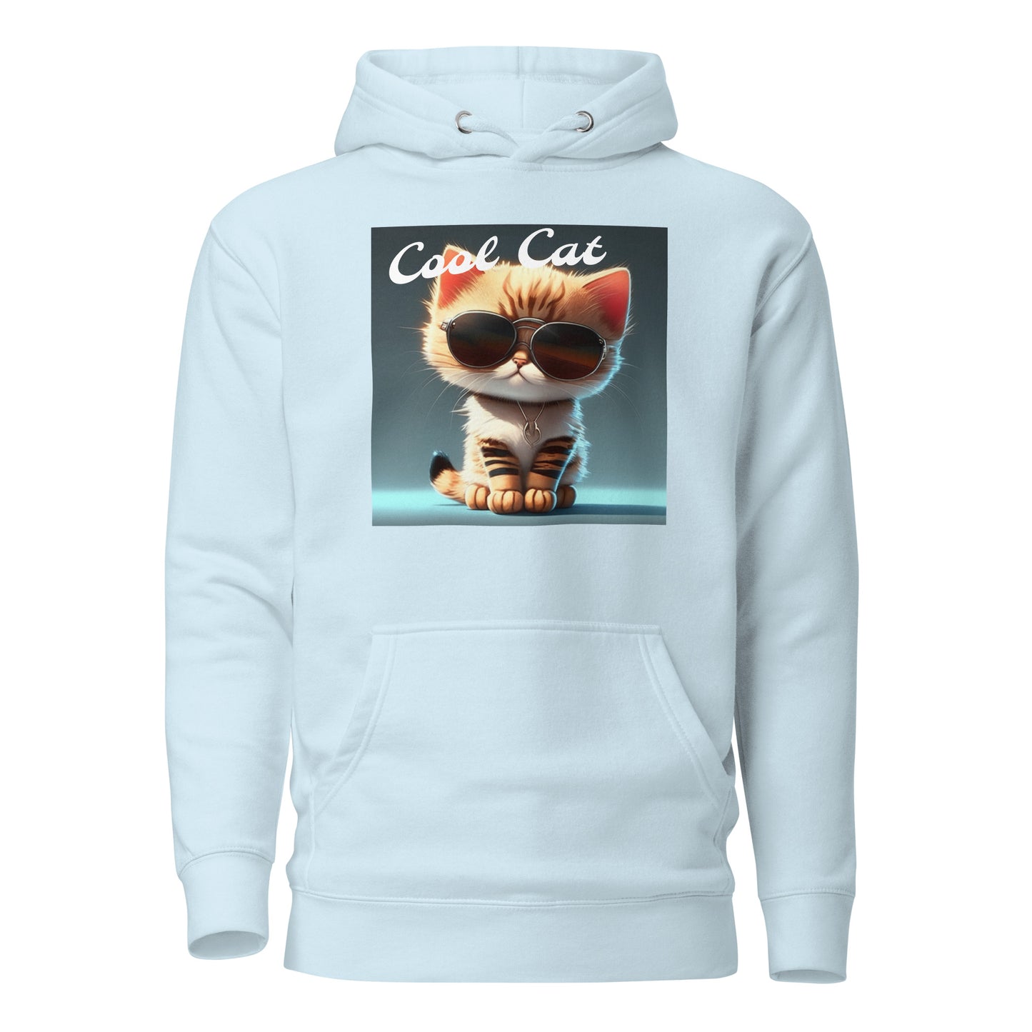 Cool Cat Women's Funny Hoodie Sky Blue