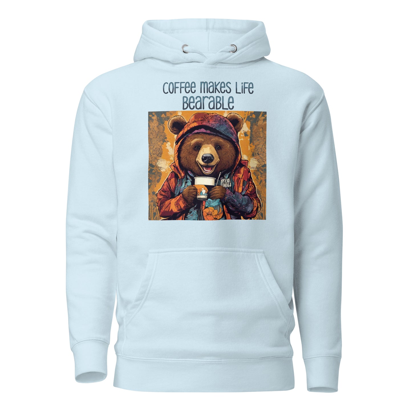 Coffee Makes Life Bearable Women's Funny Hoodie Sky Blue