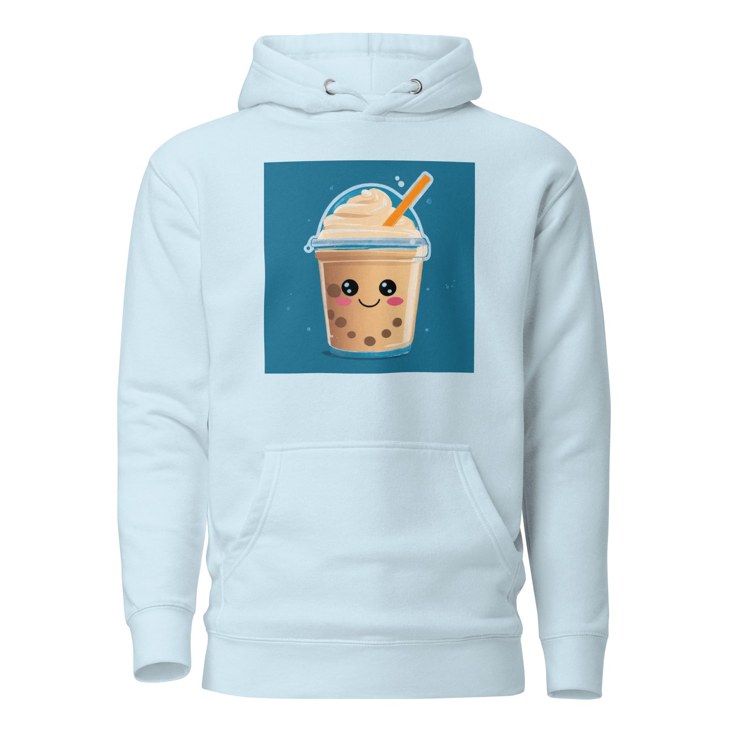 Boba Bubble Milk Tea Women's Funny Graphic Hoodie Sky Blue