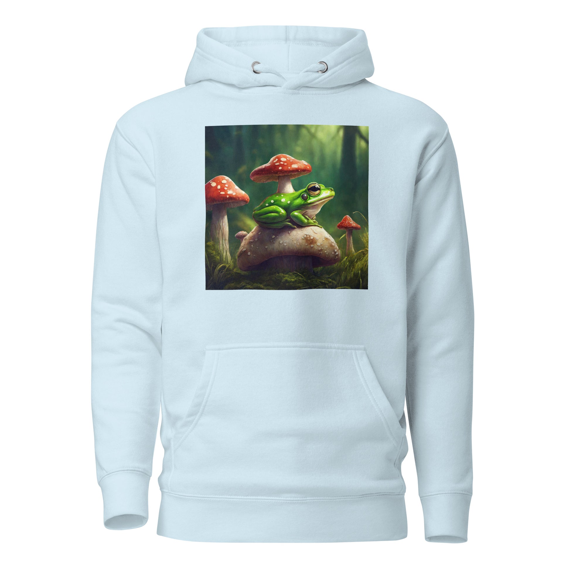 Frog & Mushrooms Women's Animal Hoodie Sky Blue