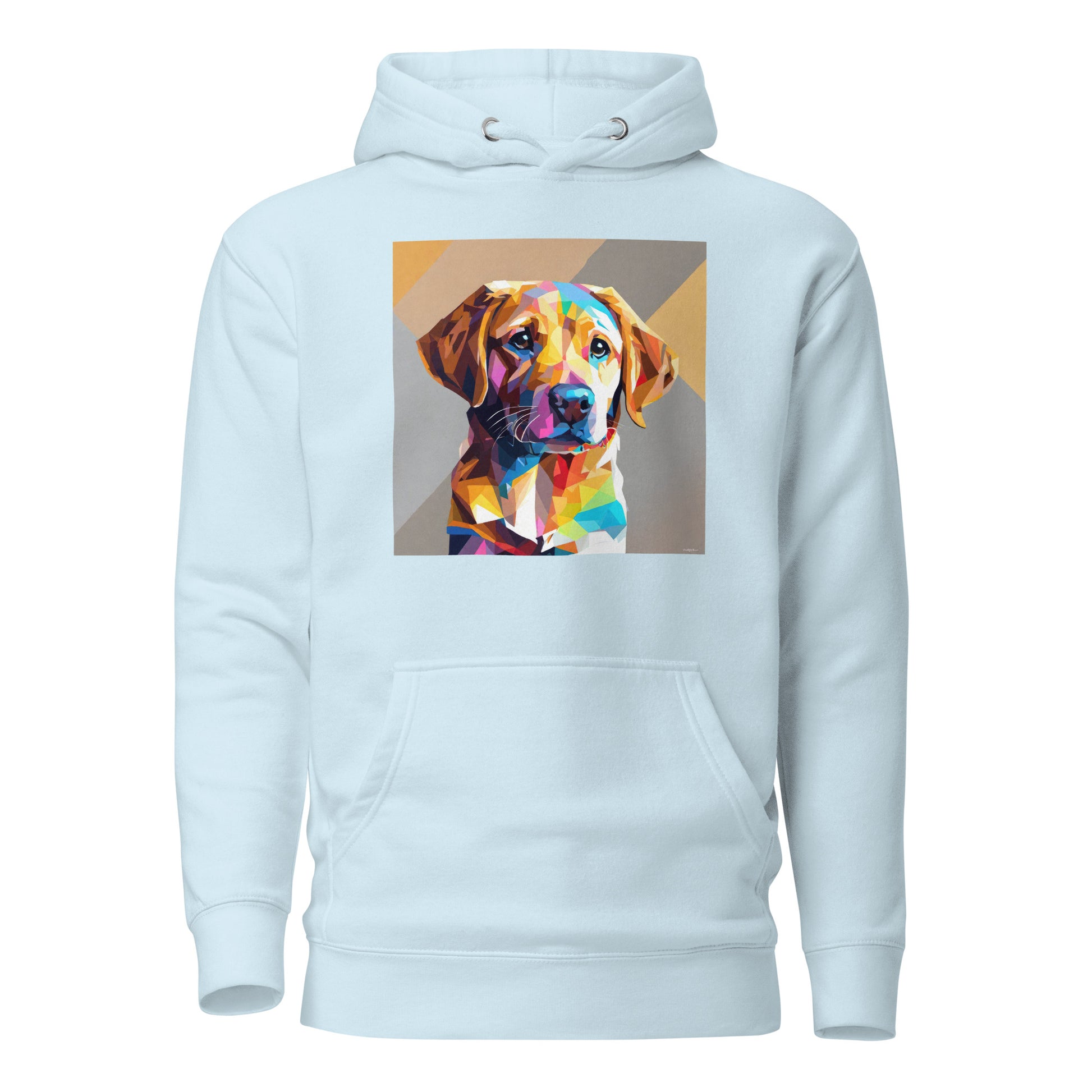 Geometric Golden Lab Women's Animal Lover Hoodie Sky Blue