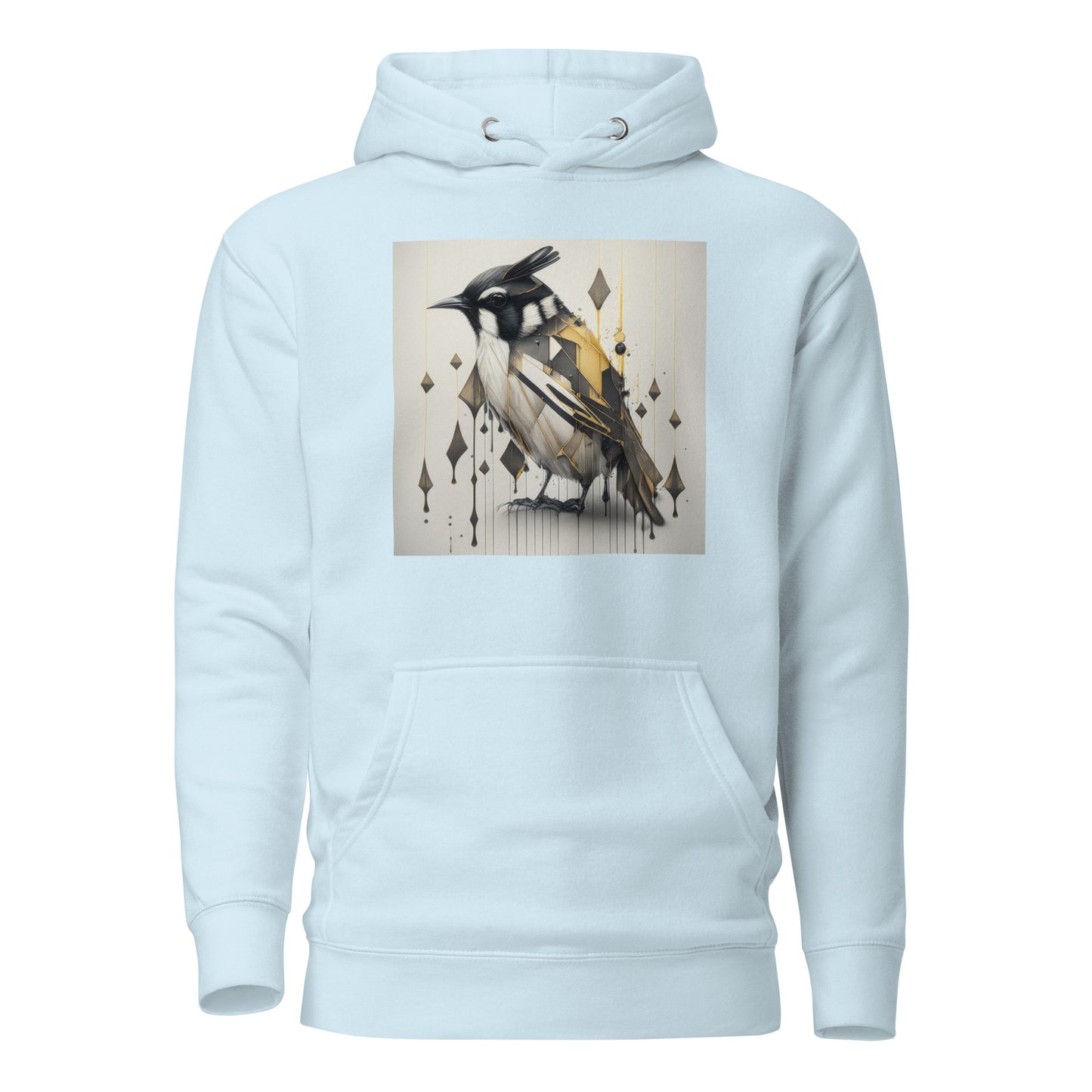 Geometric Chickadee Bird Women's Graphic Hoodie Sky Blue