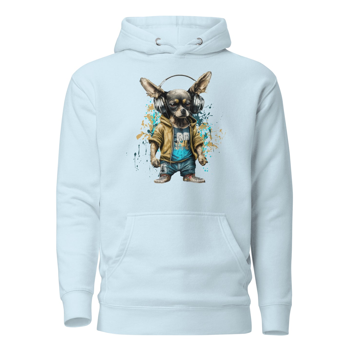 Cool Beats Chihuahua Women's Animal Hoodie Sky Blue