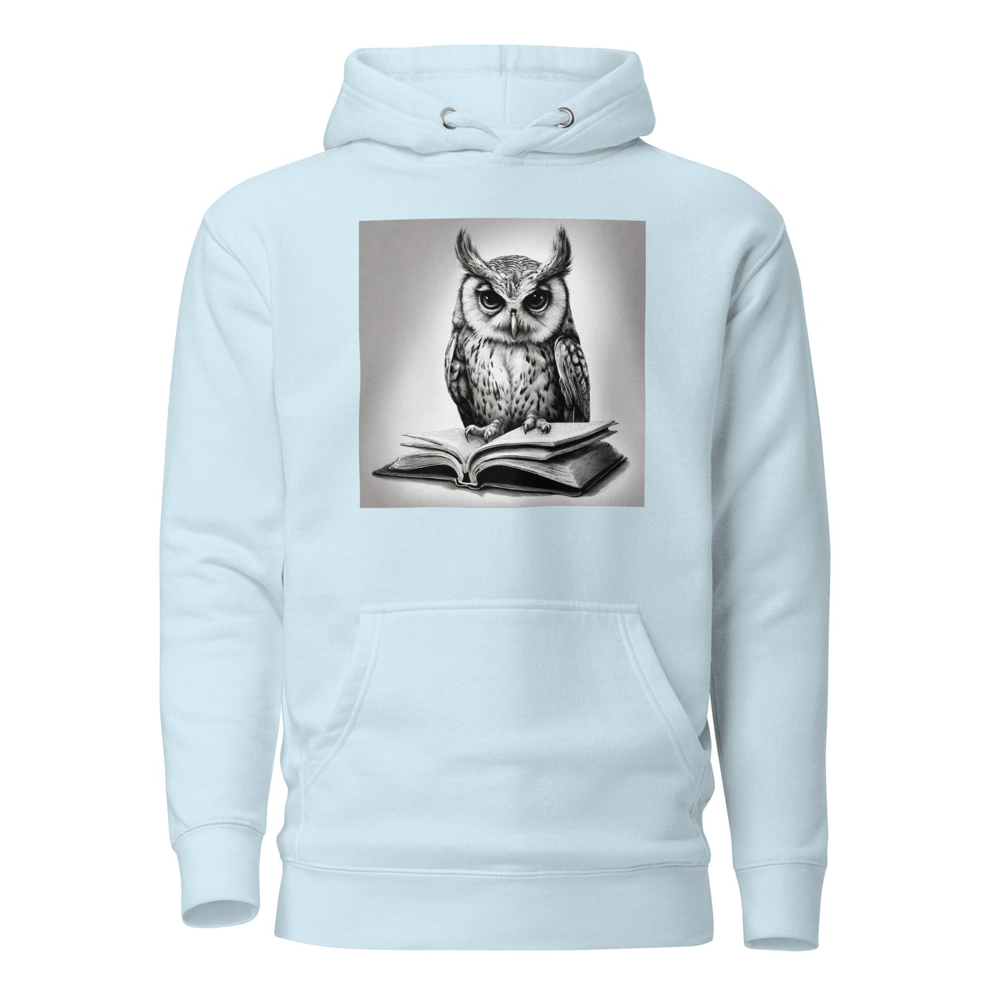 Booksmart Owl Women's Book Lover Hoodie Sky Blue