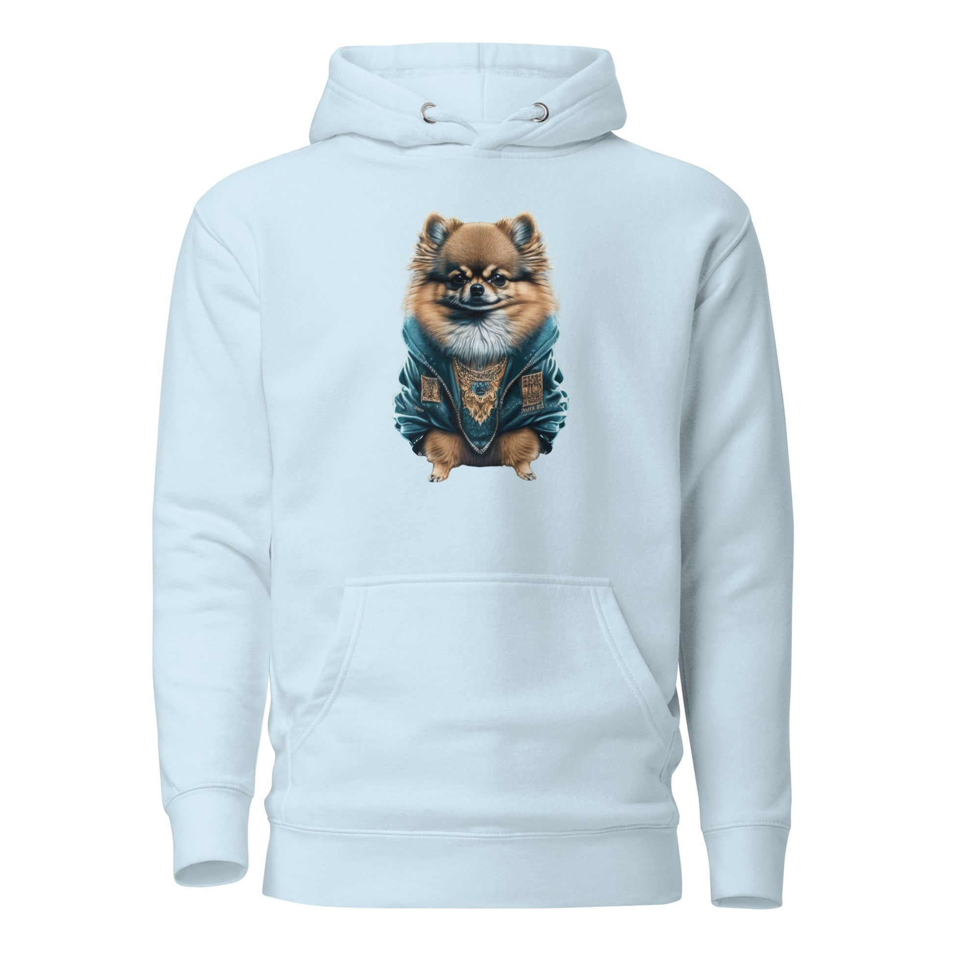 Fancy Pomeranian Women's Dog Lover Hoodie Sky Blue