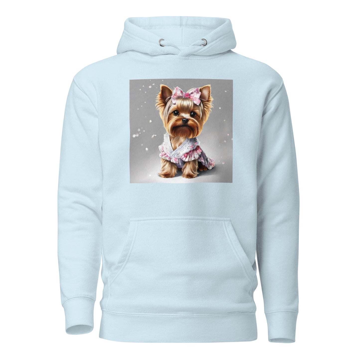 Yorkie Princess Women's Dog Lover Hoodie Sky Blue