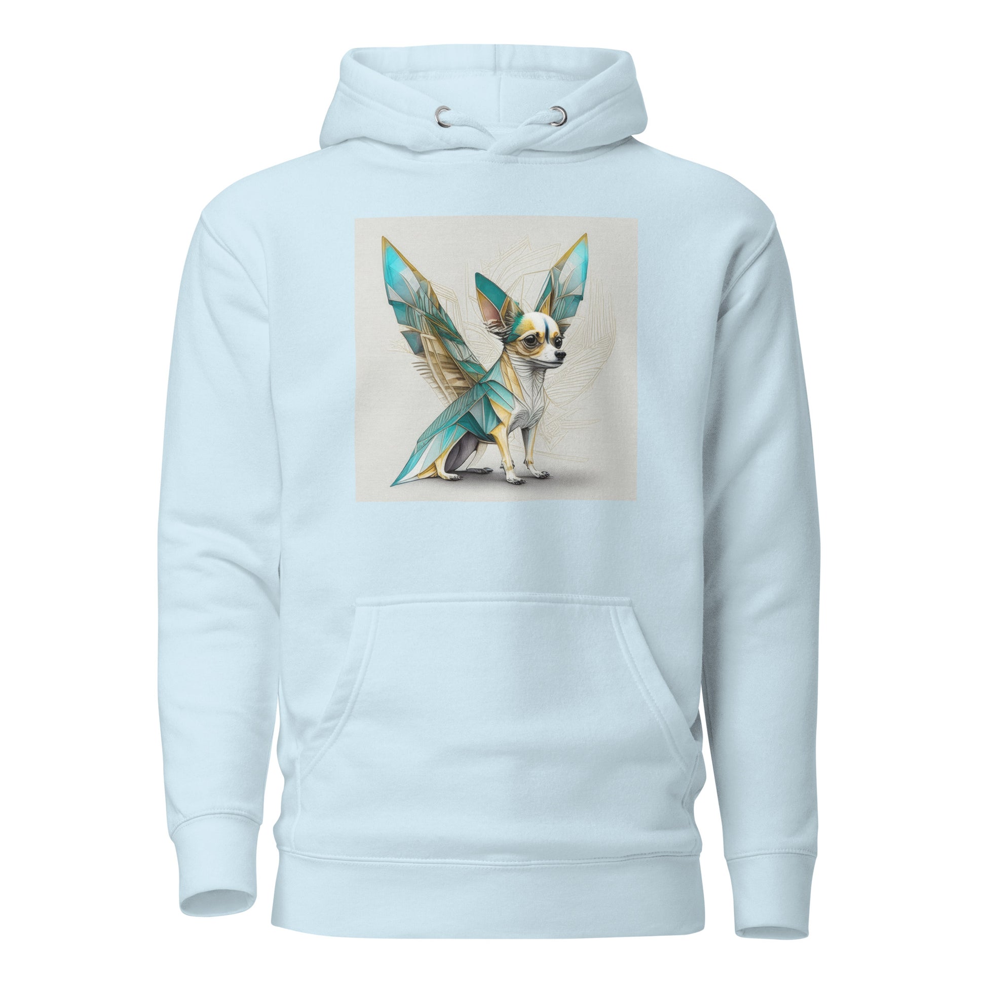 Chihuahua with Wings Women's Dog Lover Hoodie Sky Blue