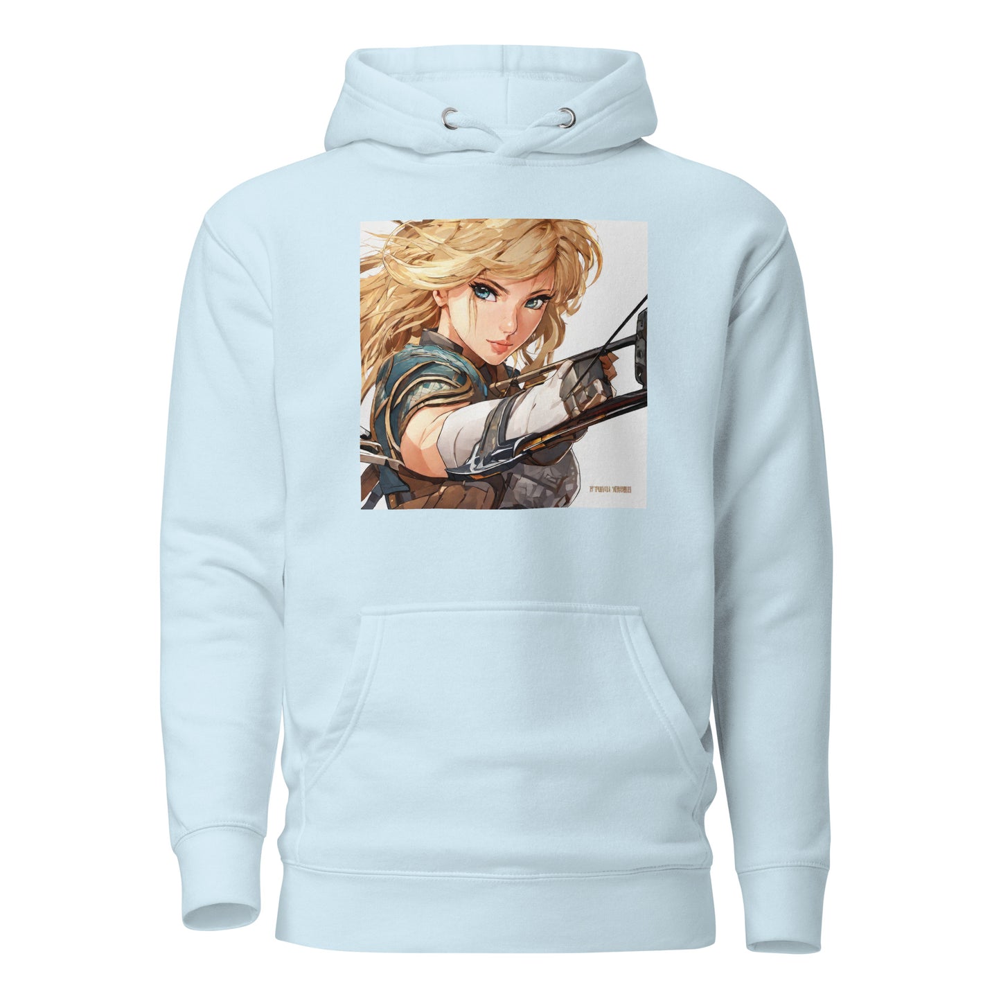 Fierce Shieldmaiden Women's Anime Hoodie Sky Blue