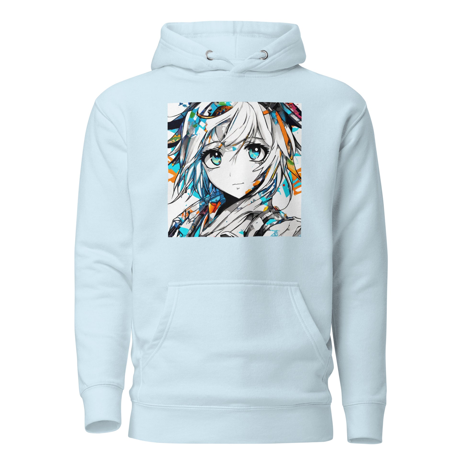 Women's Anime Addict Hoodie Sky Blue