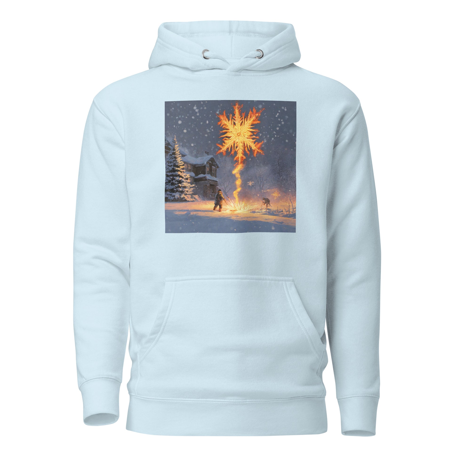 Fire from Ice Snowflake Women's Anime Hoodie Sky Blue