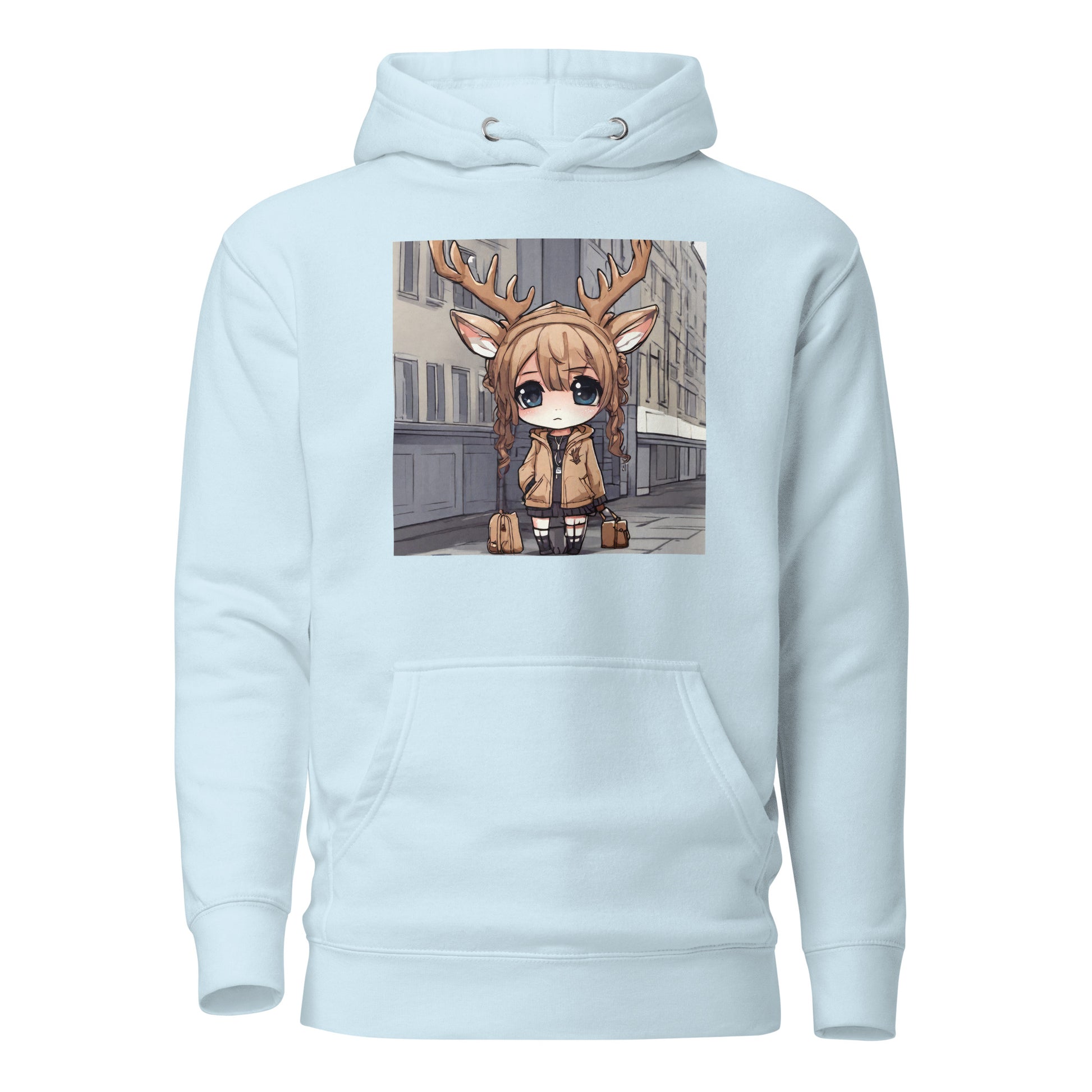 Spirit of the Deer Women's Anime Hoodie Sky Blue