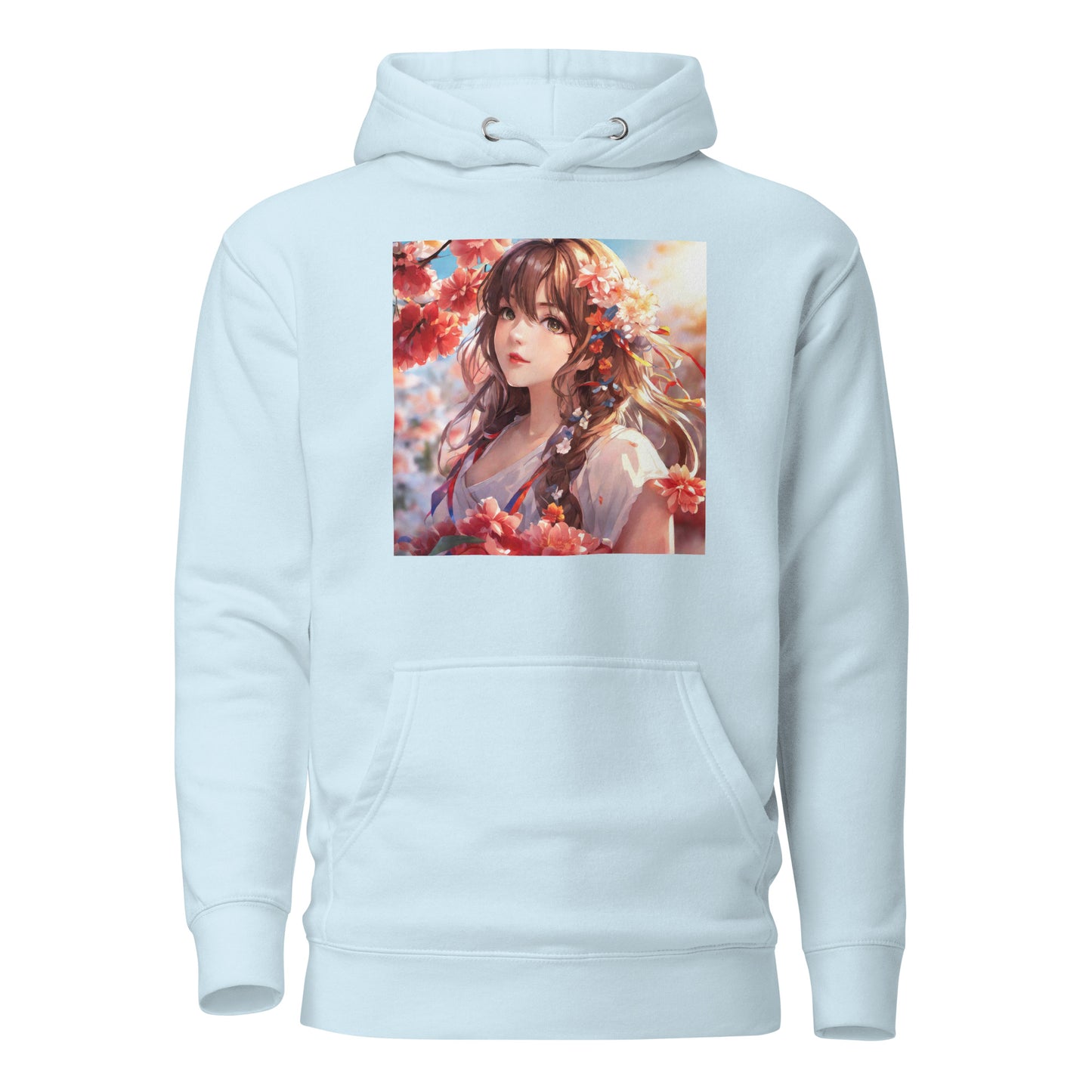 Graceful & Lovely Women's Anime Hoodie Sky Blue