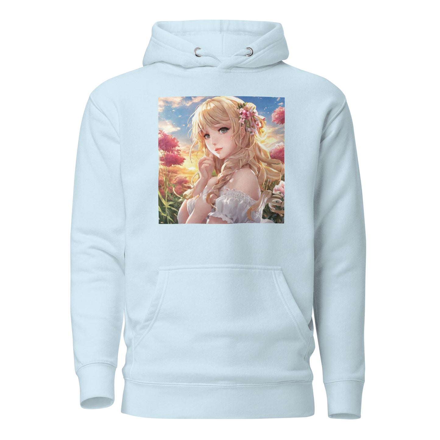 Timeless Beauty Women's Anime Hoodie Sky Blue