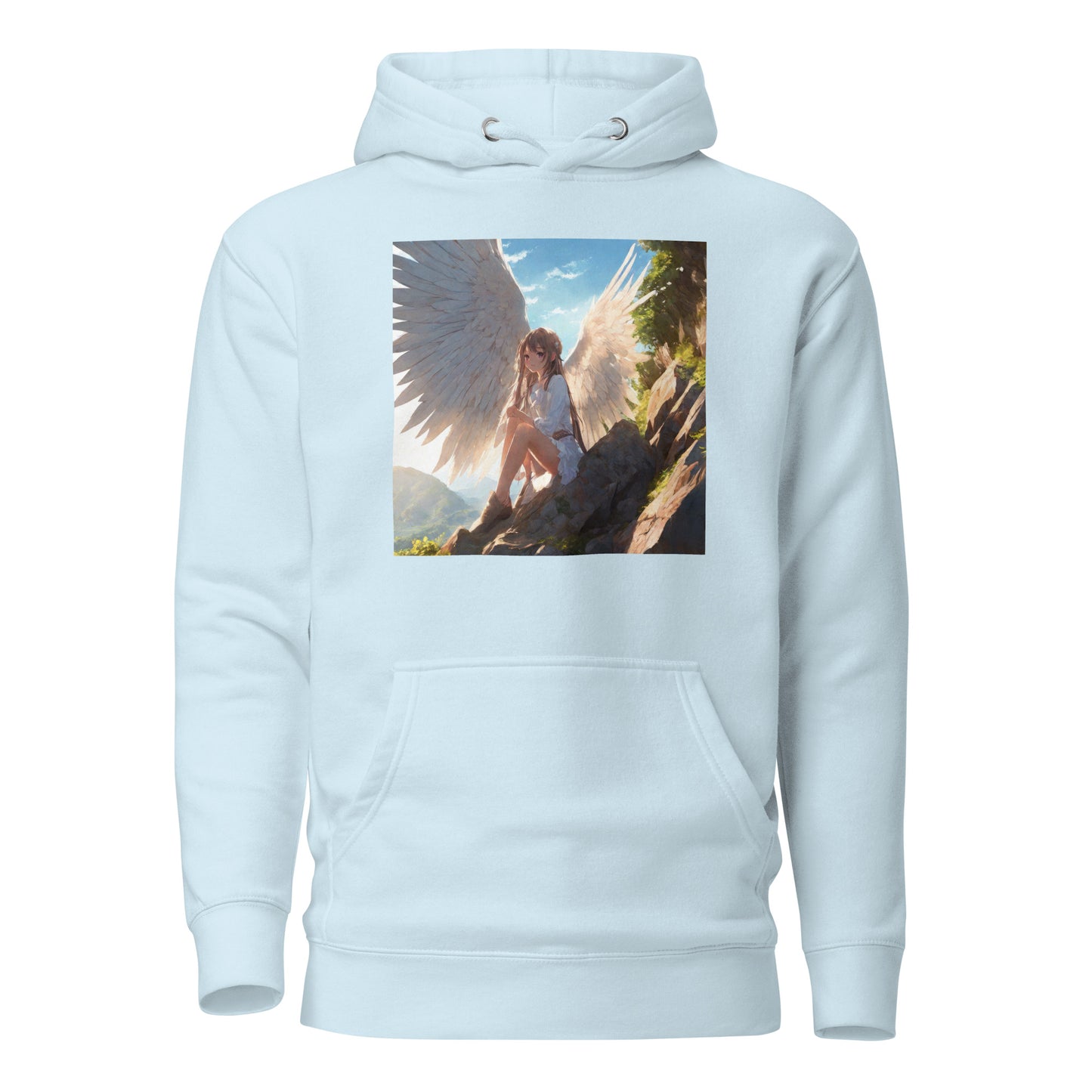 Beautiful Angel Women's Anime Hoodie Sky Blue