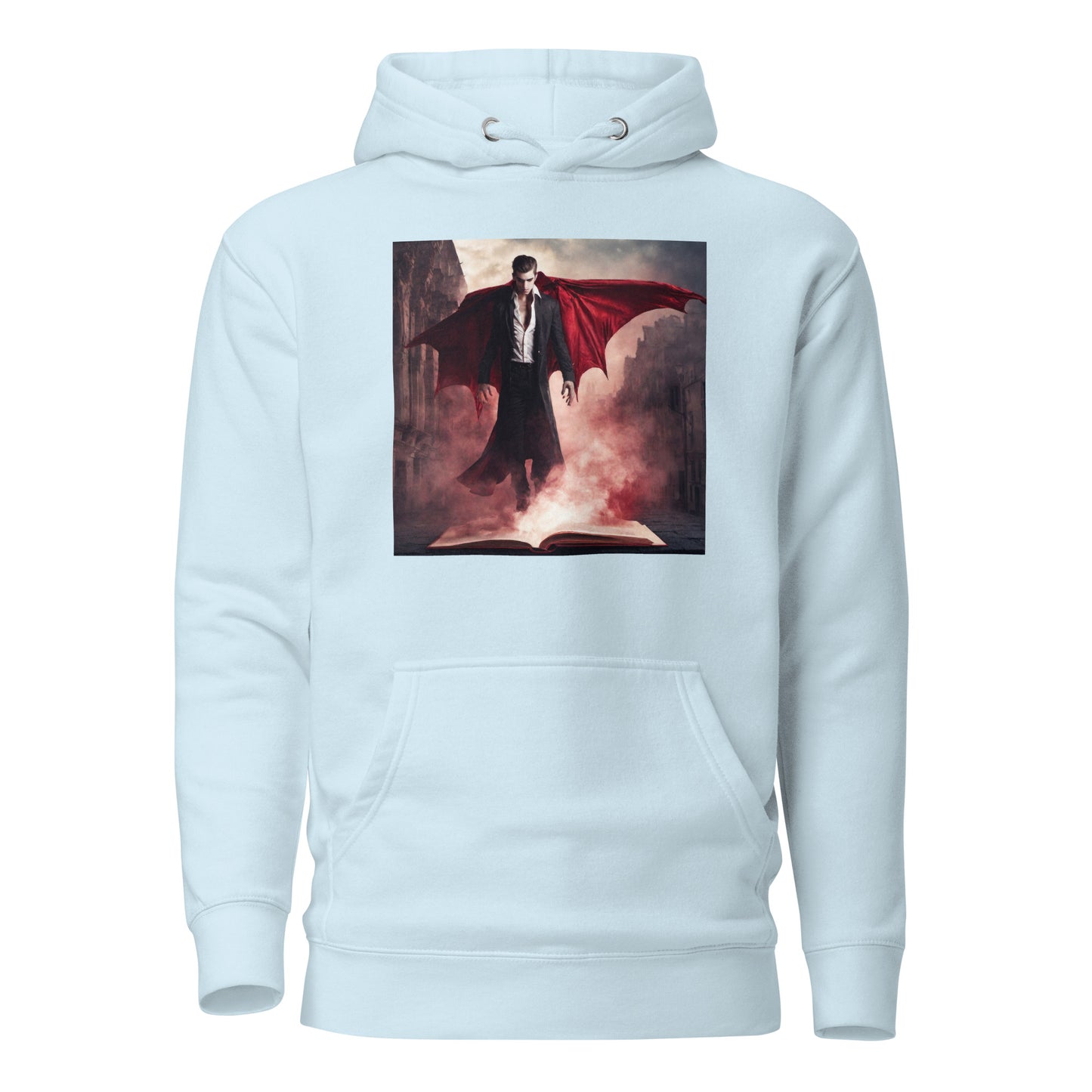 Women's Vampire Book Lover Hoodie Sky Blue