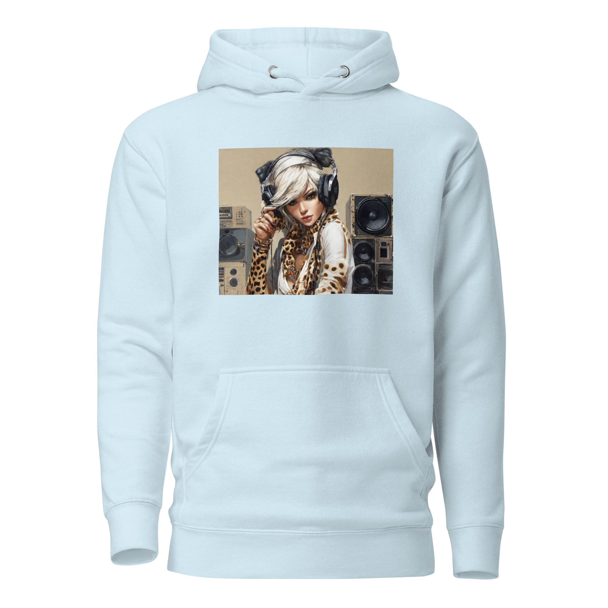 Women's DJing Hoodie Sky Blue