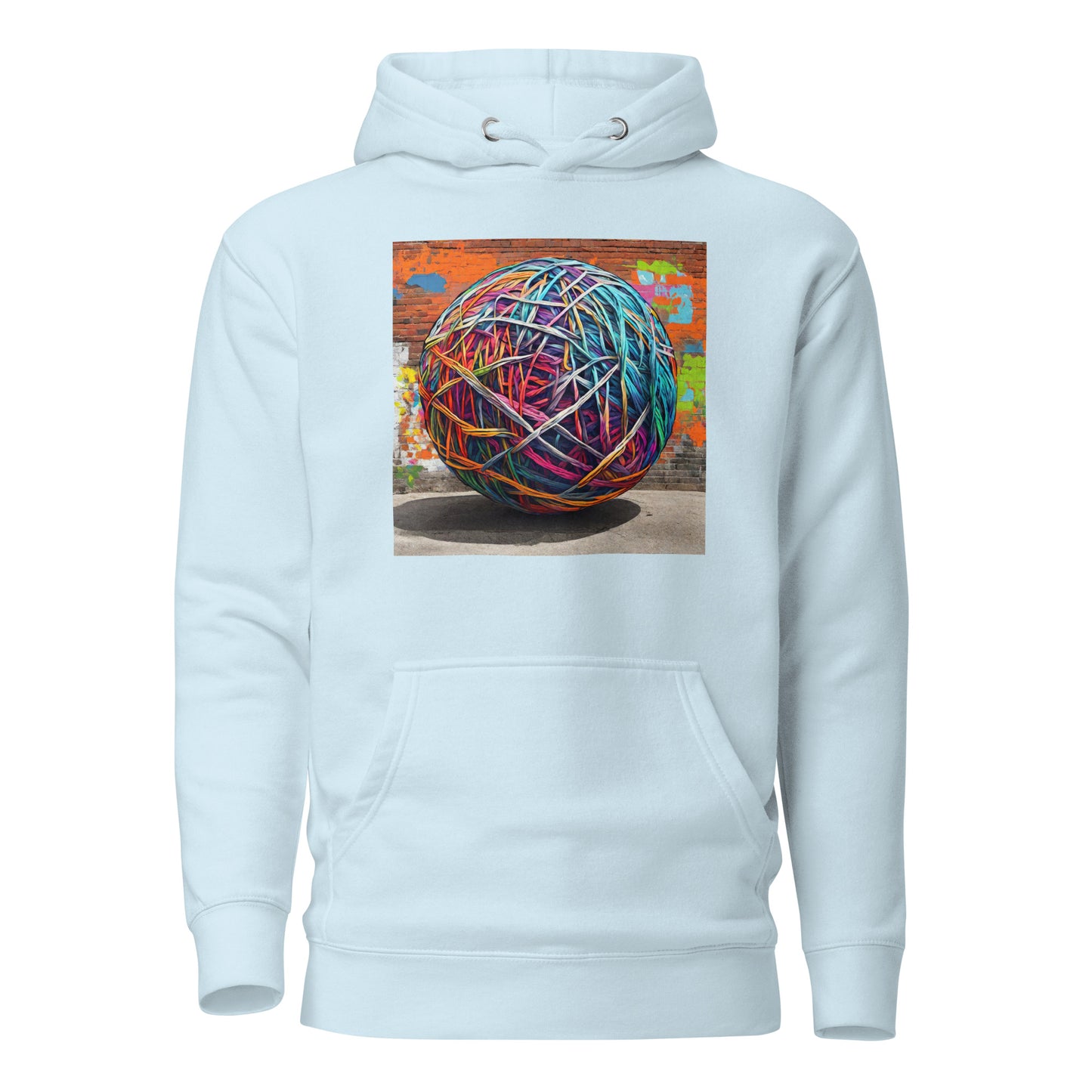 Ball of Yarn Women's Crochet and Knitting Lover Hoodie Sky Blue