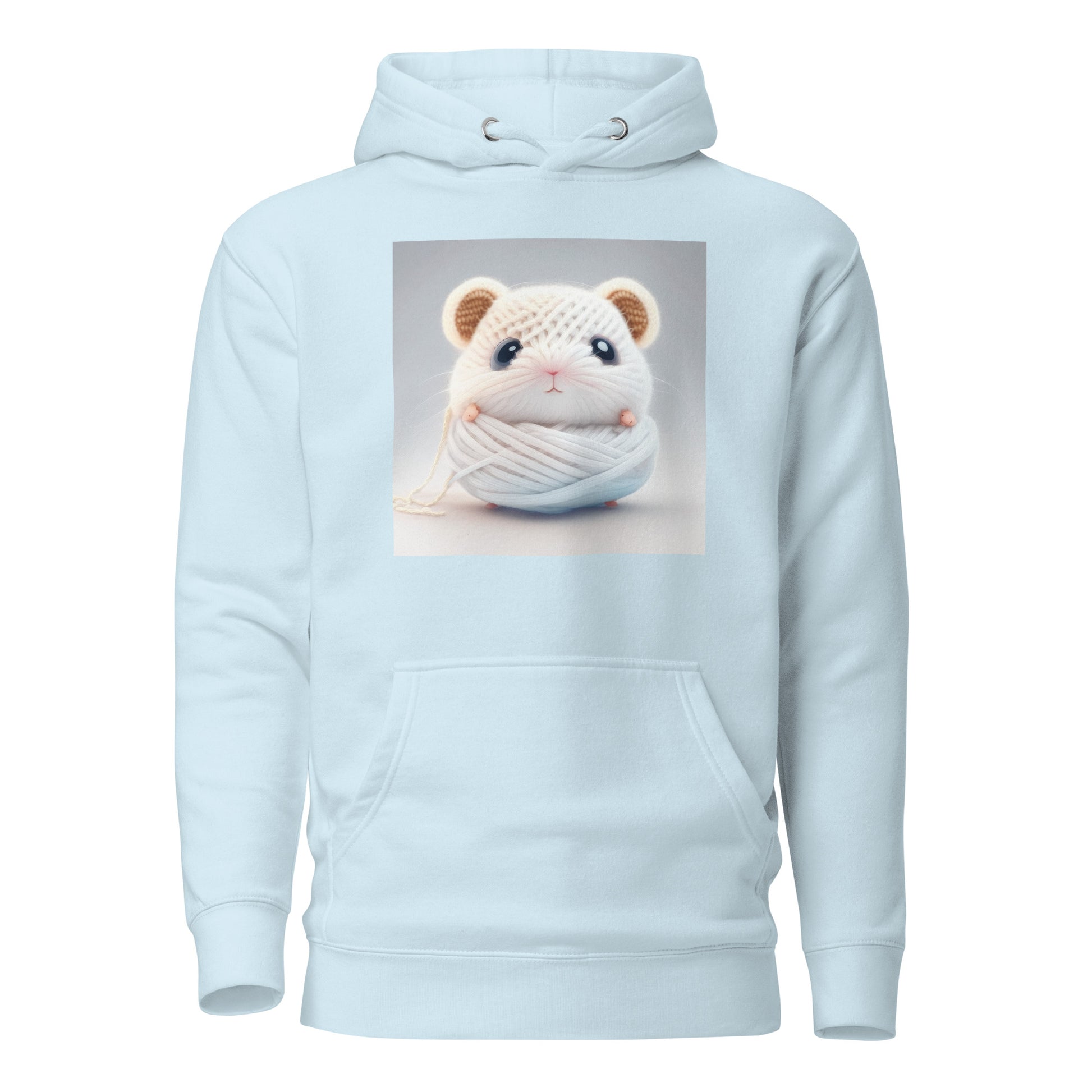 Women's Hamster Amigurumi Crochet Lover Hoodie Sky Blue