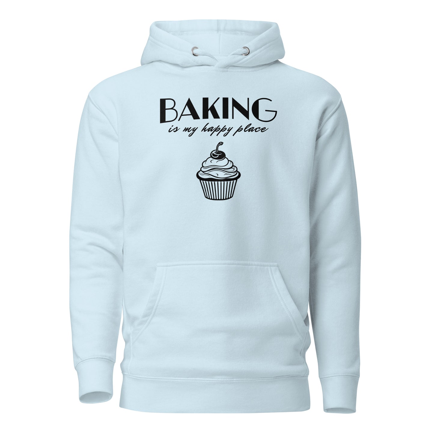 Women's Baking is my Happy Place Hoodie Sky Blue