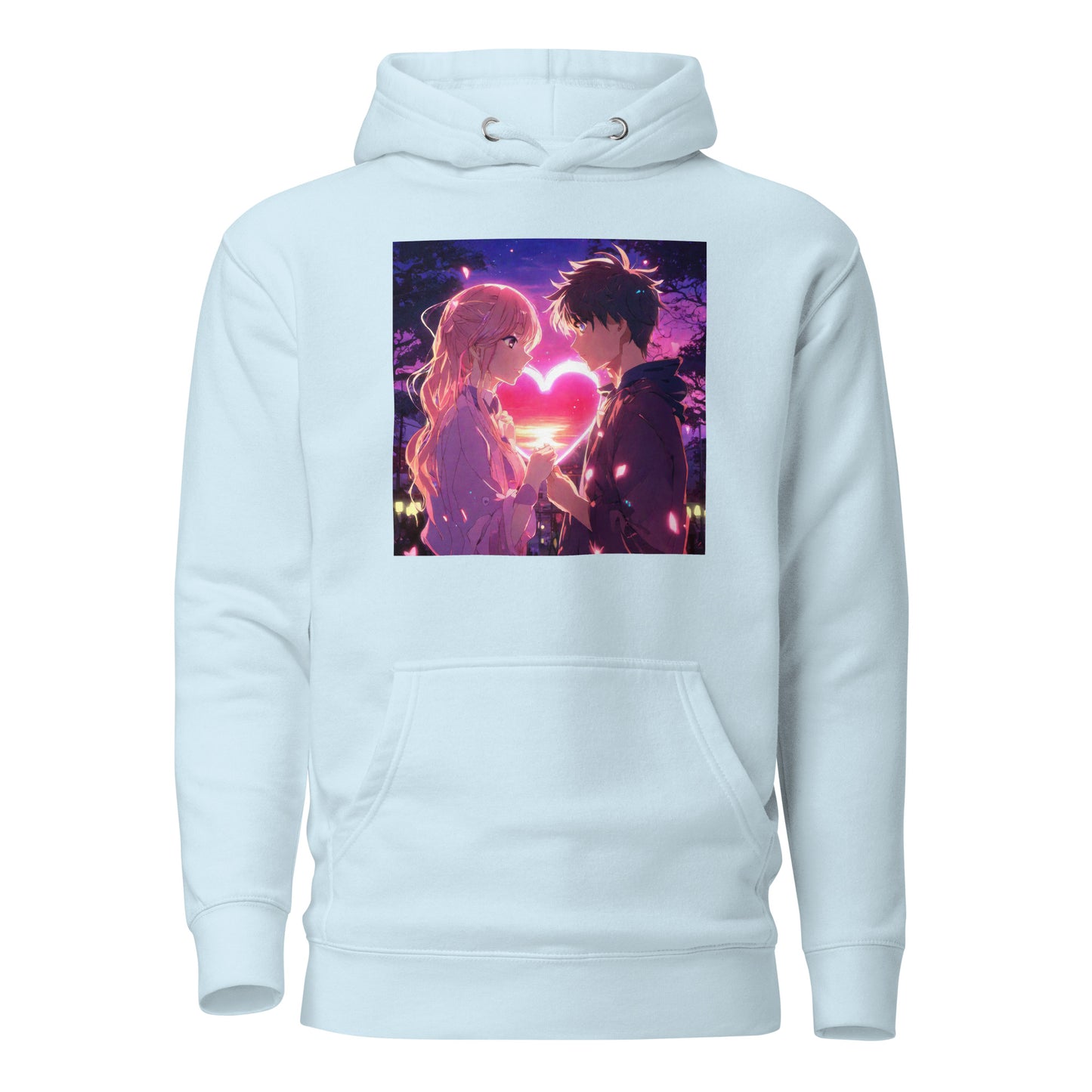 Women's Valentine's Day Love Hoodie Sky Blue