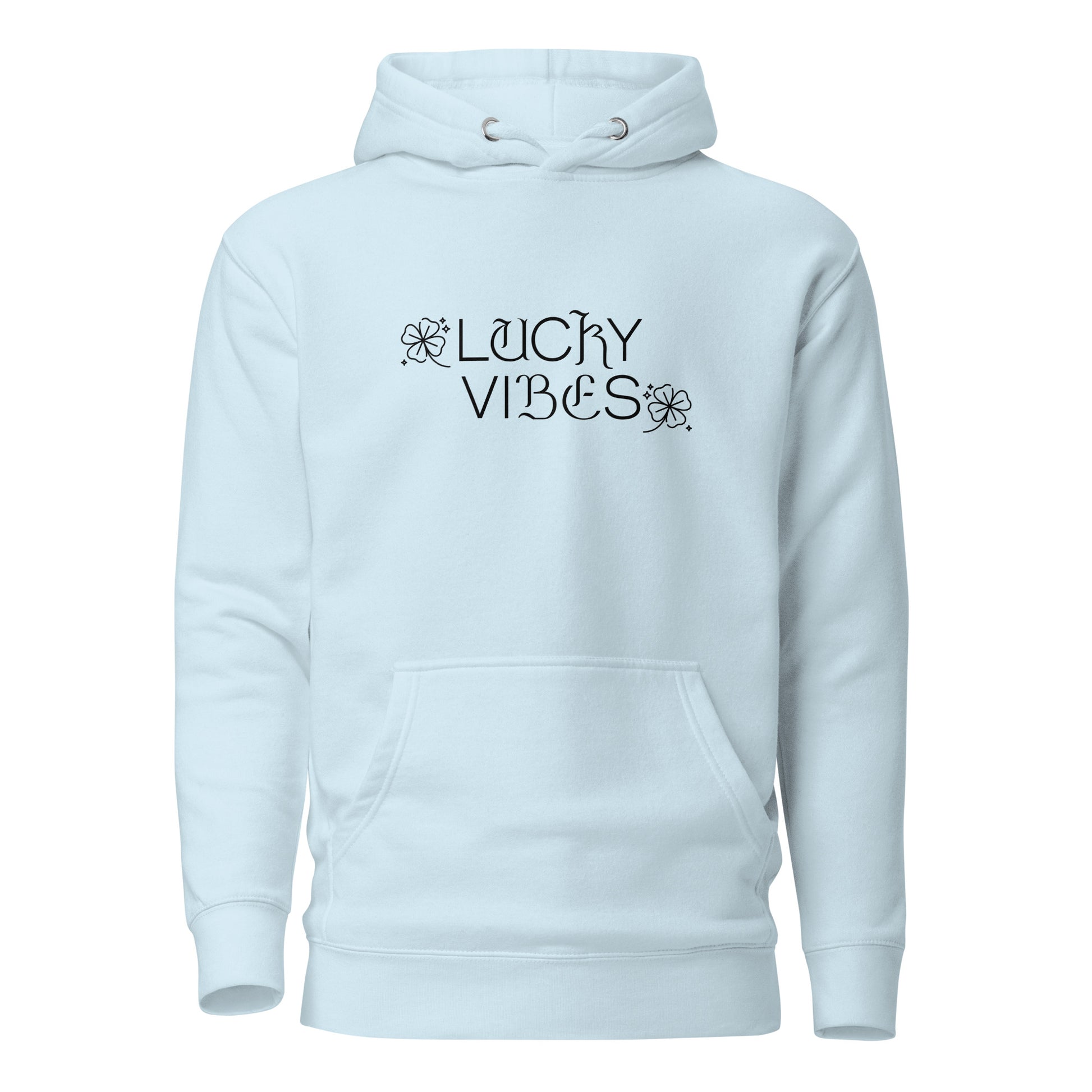 Lucky Vibes Women's St Patrick's Day Hoodie Sky Blue