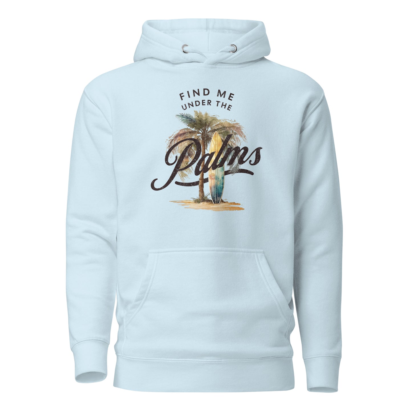 Find me Under the Palms Women's Beach Hoodie Sky Blue