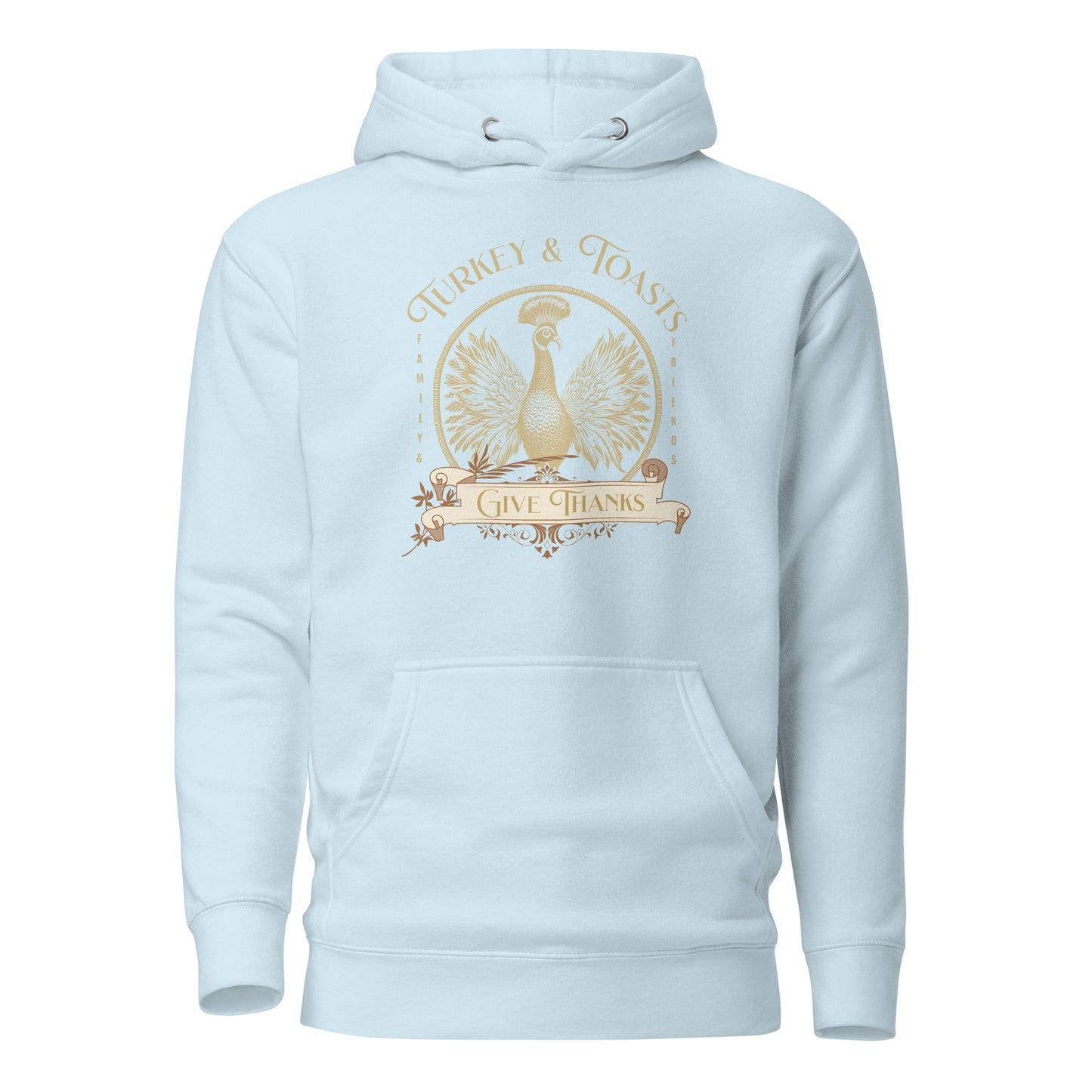 Turkey & Toasts Give Thanks Women's Hoodie Sky Blue