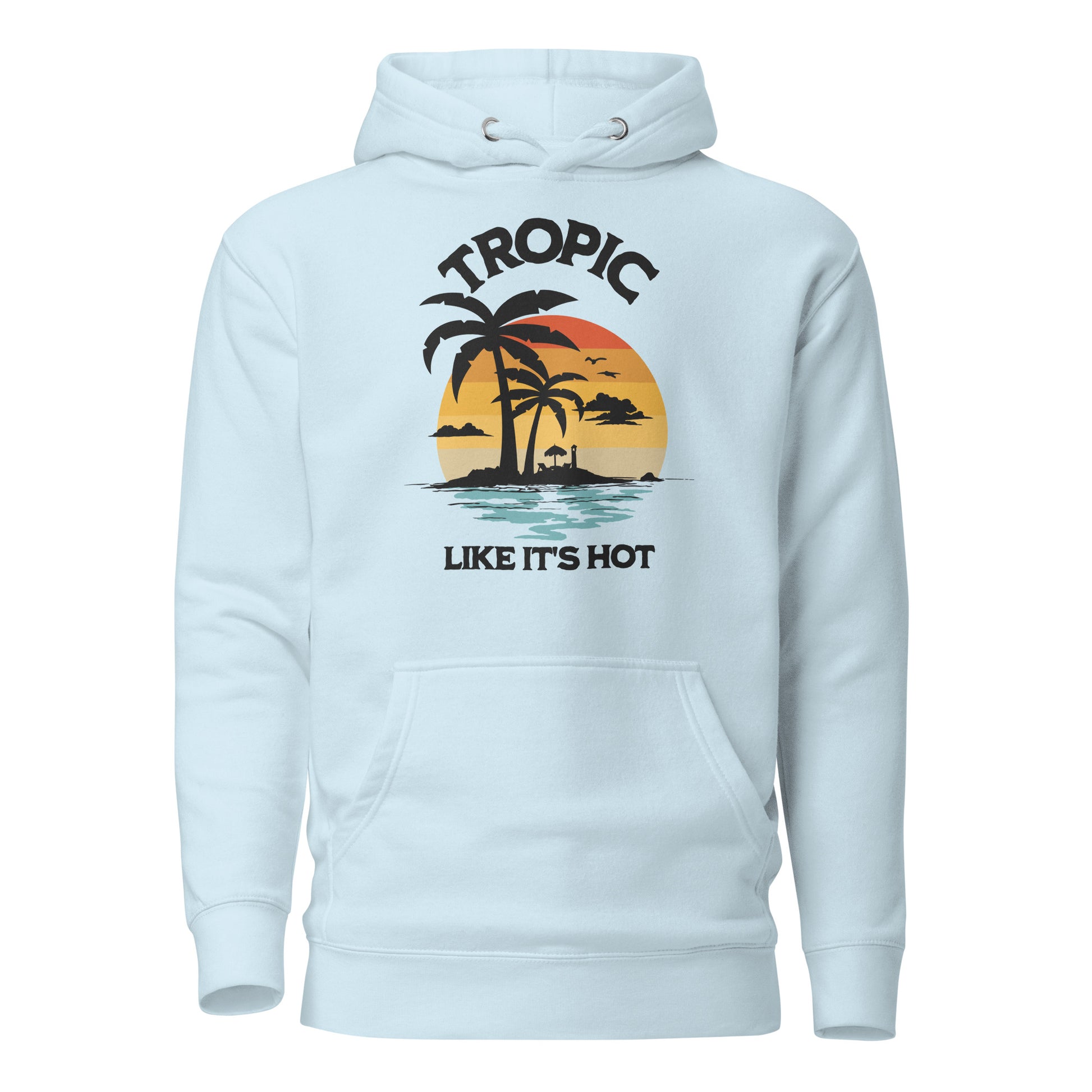 Tropic Like It's Hot Women's Summer Hoodie Sky Blue