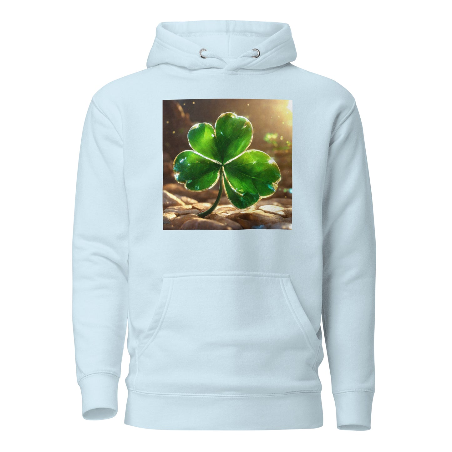 Lucky Four Leaf Clover Women's St Patrick's Day Hoodie Sky Blue